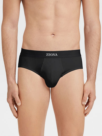 Calzoncillos Midi de Algod n El stico Negro SS24 22493561 Zegna AR