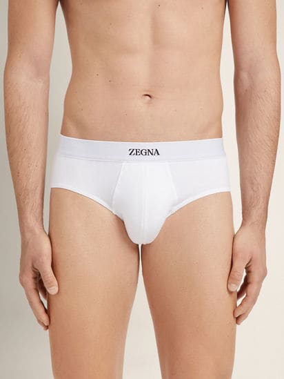 White Stretch Cotton Midi Brief FW25 22493563 | Zegna SE
