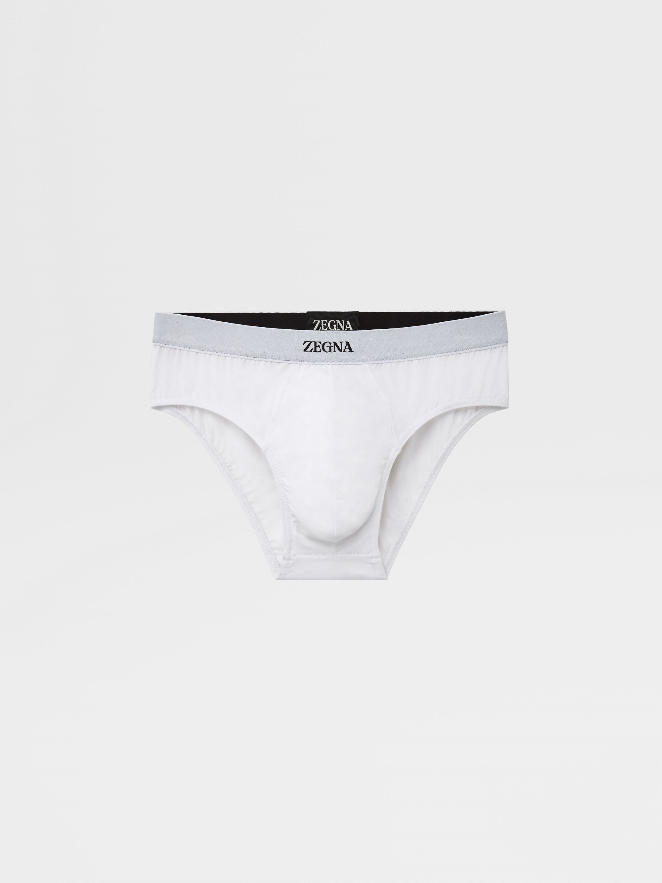 White Stretch Cotton Midi Brief Main product photo