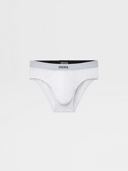 White Stretch Cotton Midi Brief SS24 22493563