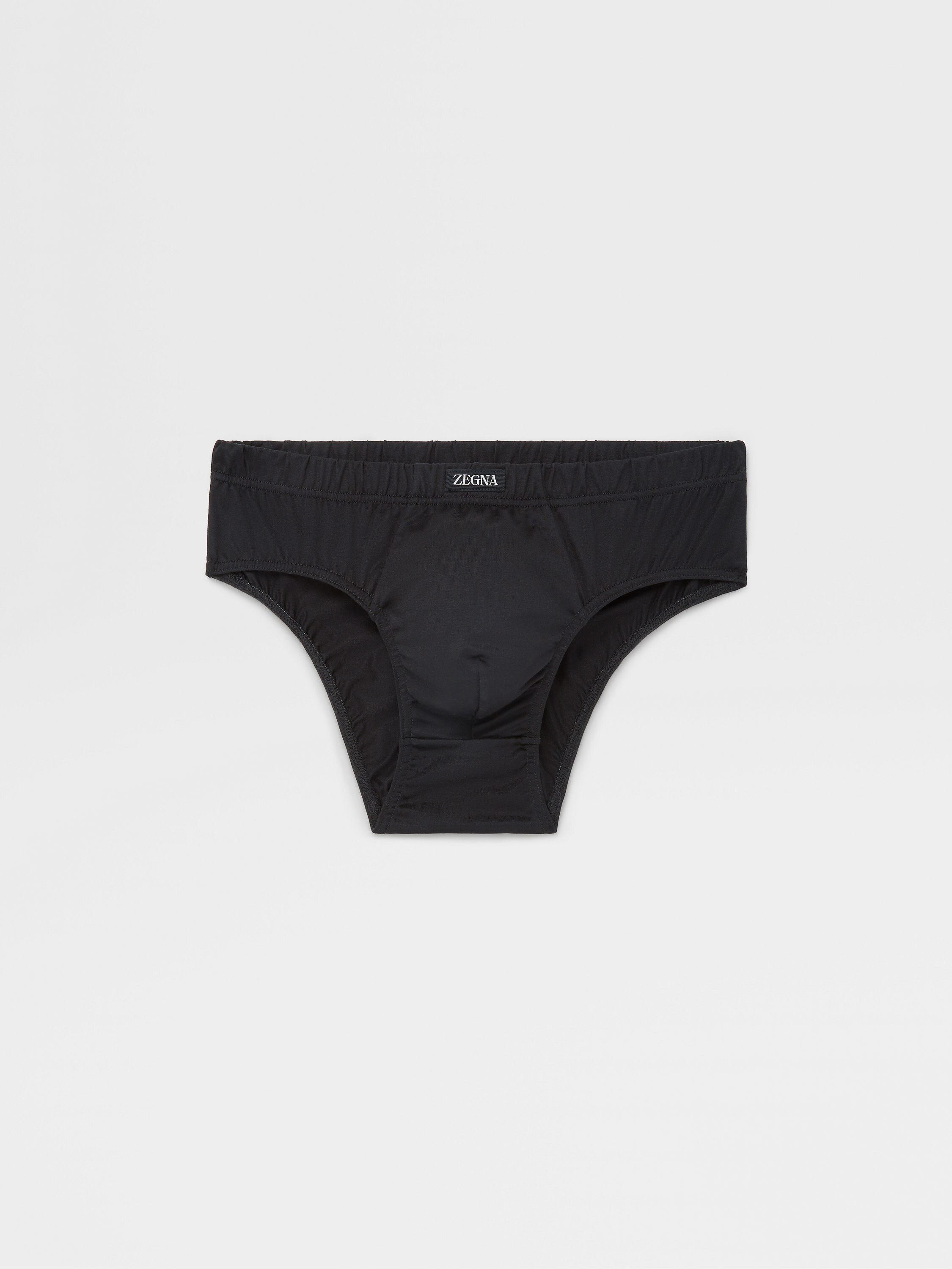 Ermenegildo Zegna Underwear Black Stretch L Cotton Midi Brief 2