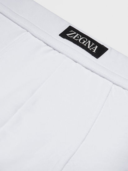 Plain Cotton Stretch Boxers in White