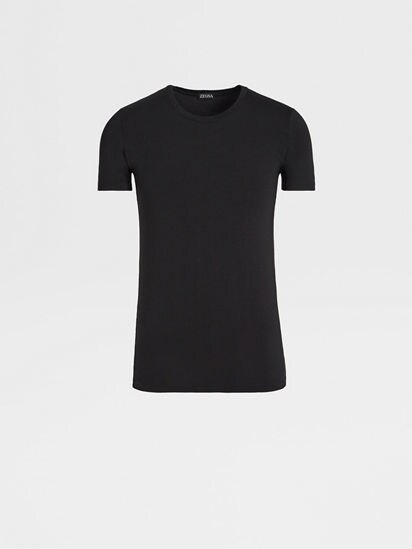 Black Stretch Modal T-shirt SS25 22493620 | Zegna CA
