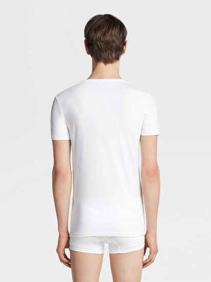 White Stretch Modal T shirt