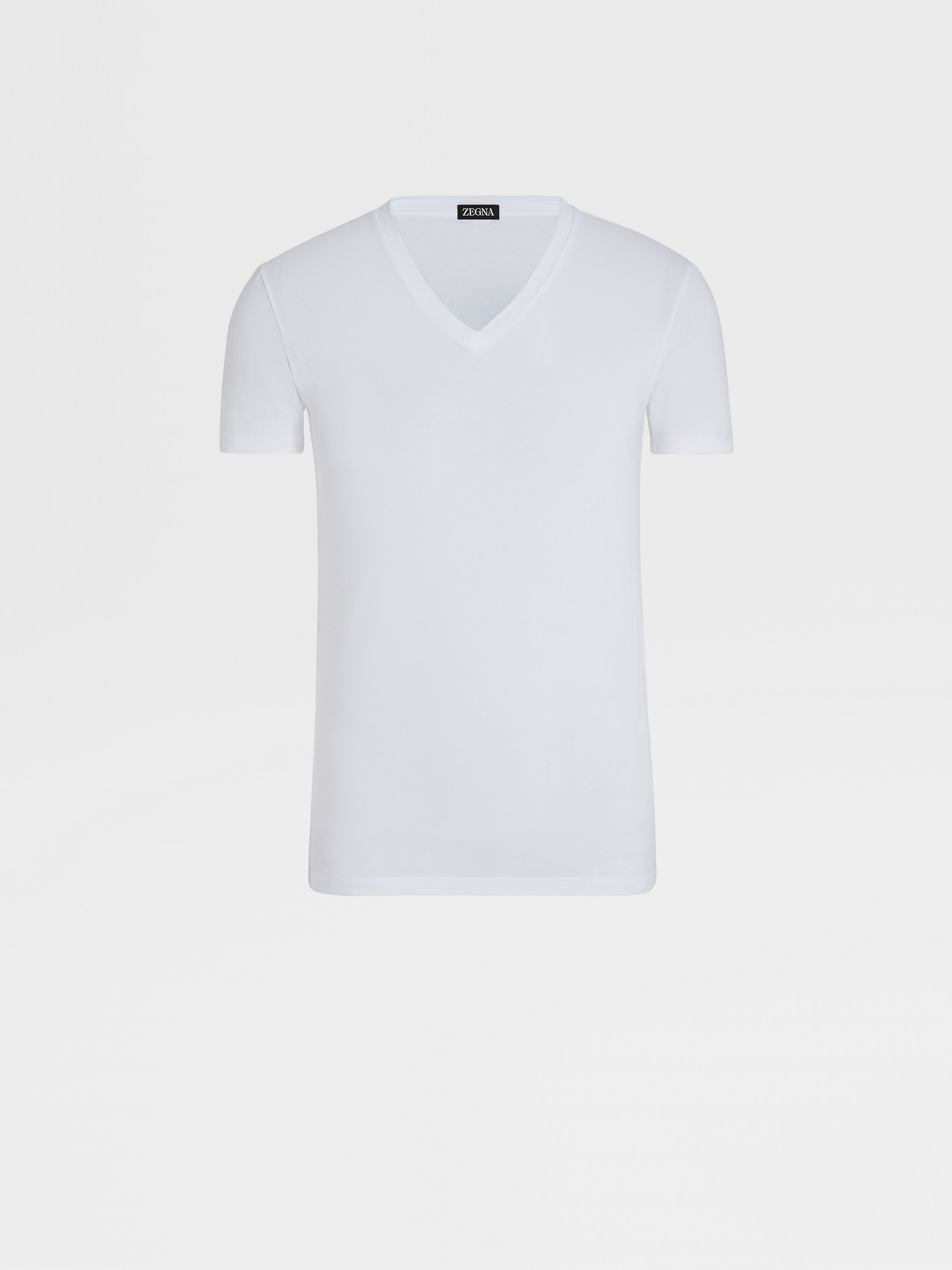 Camiseta de Algodón Elástico Blanca