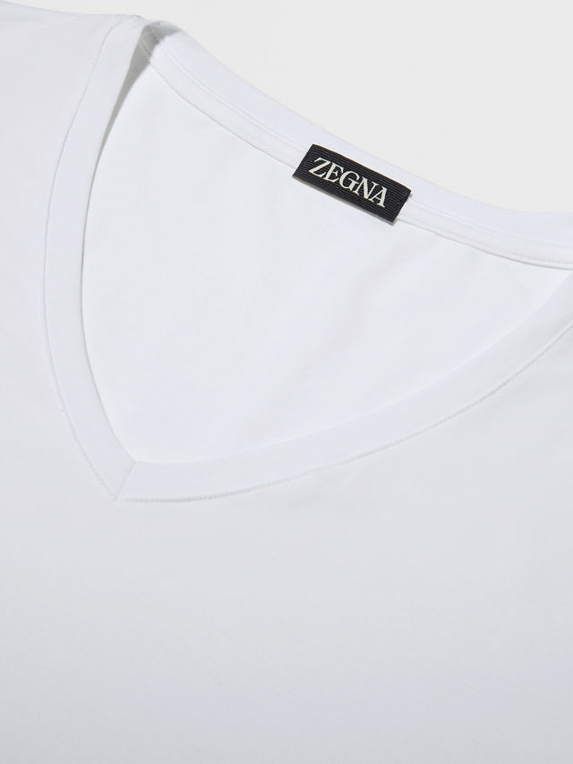 White Stretch Modal T-shirt Product detail photo #1