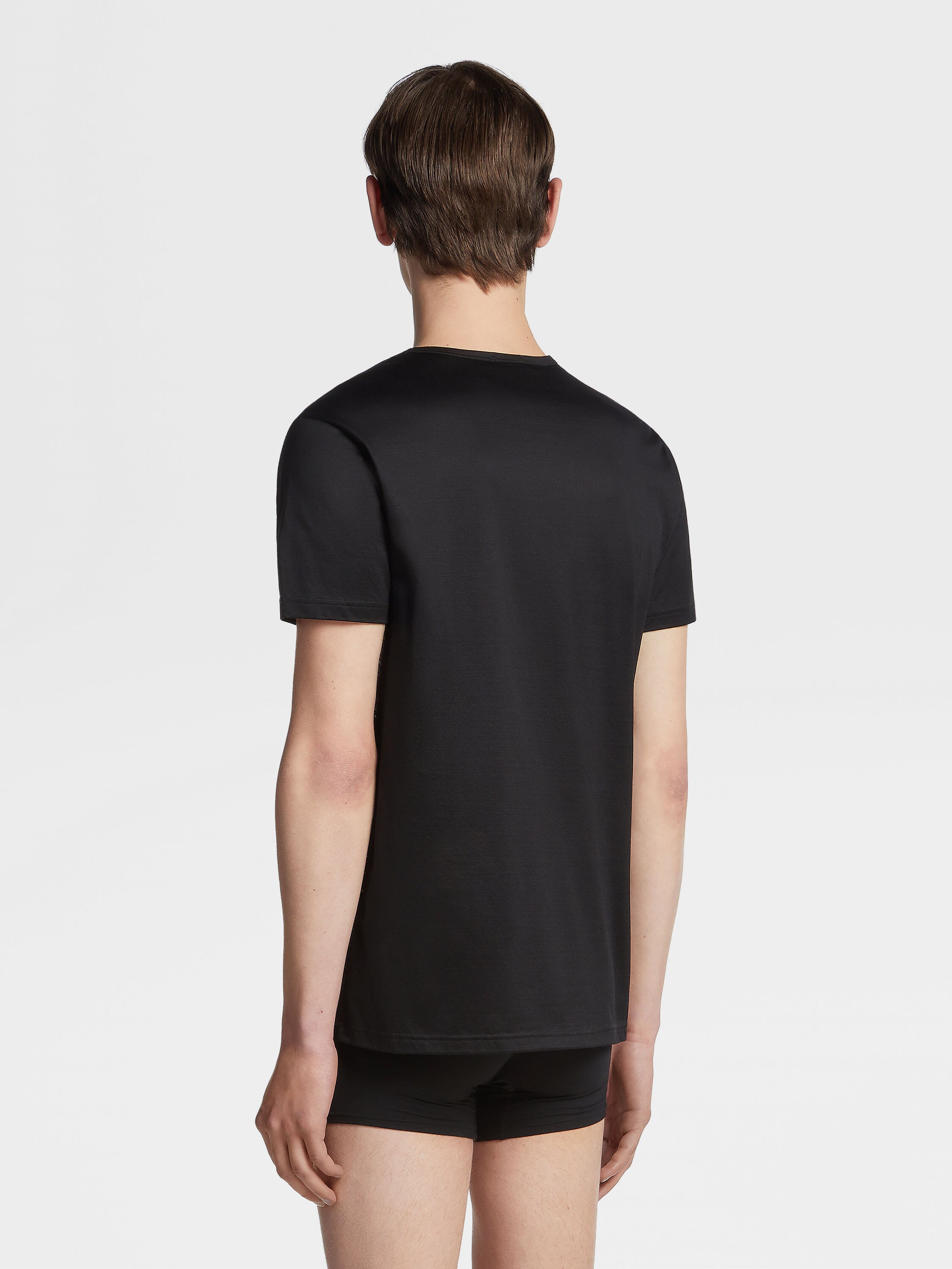 Black Cotton T-shirt Product detail photo #3