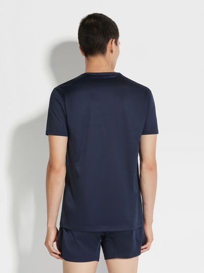 Blue Cotton T-shirt SS25 30216595 | Zegna CA