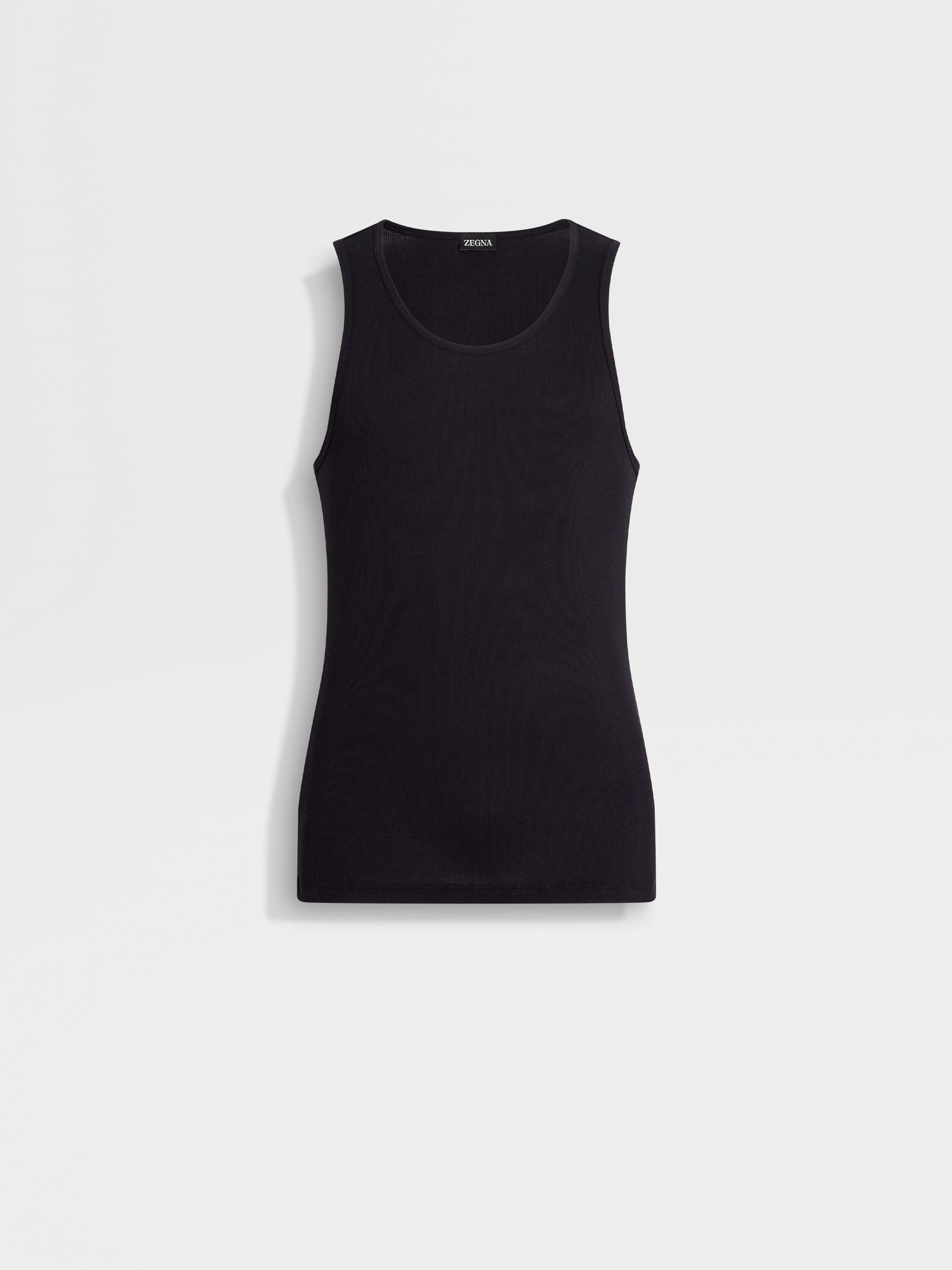 Black Cotton Blend Tank Top Main product photo