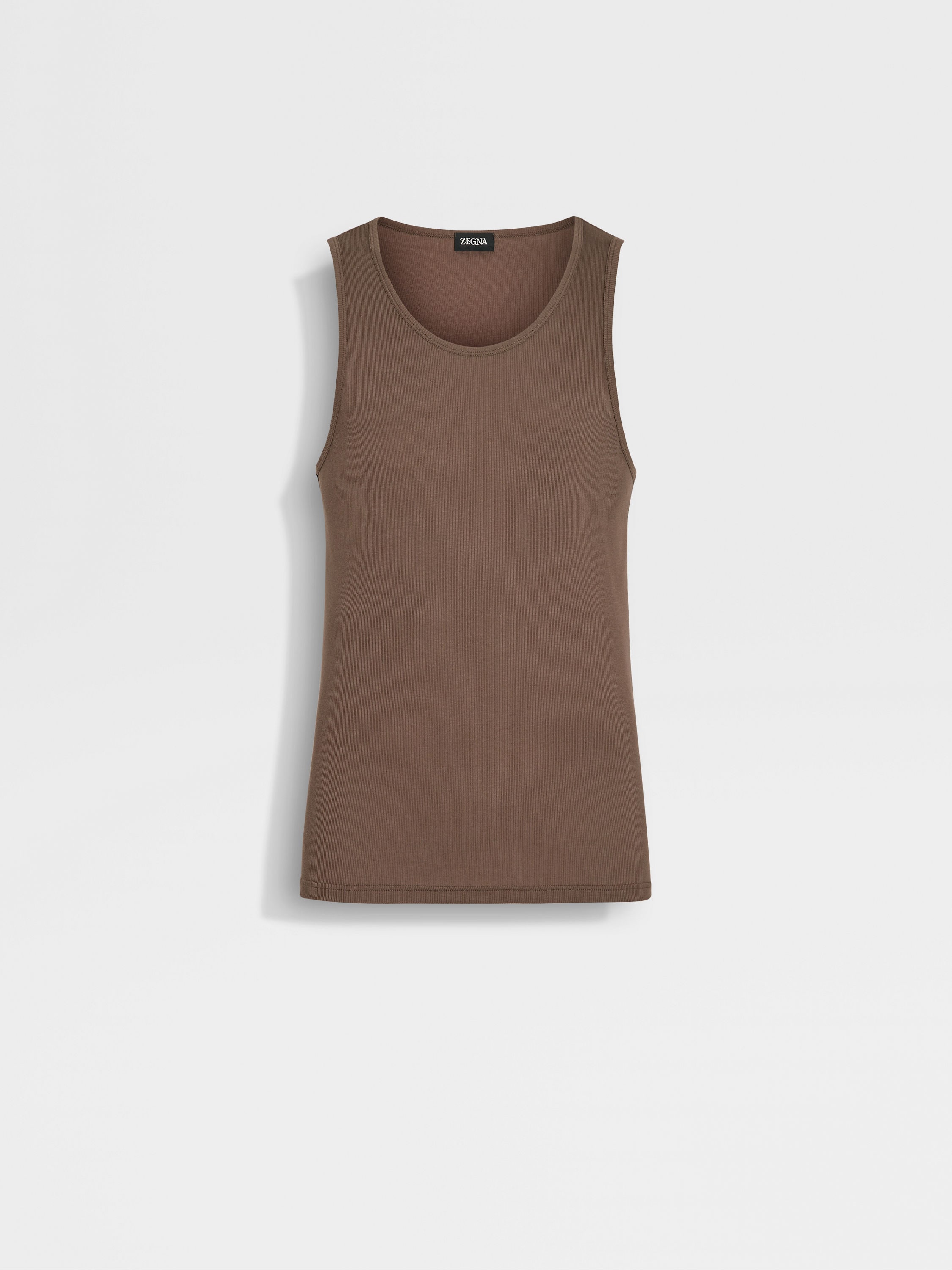 Brown Cotton and Modal Tank Top Main product photo