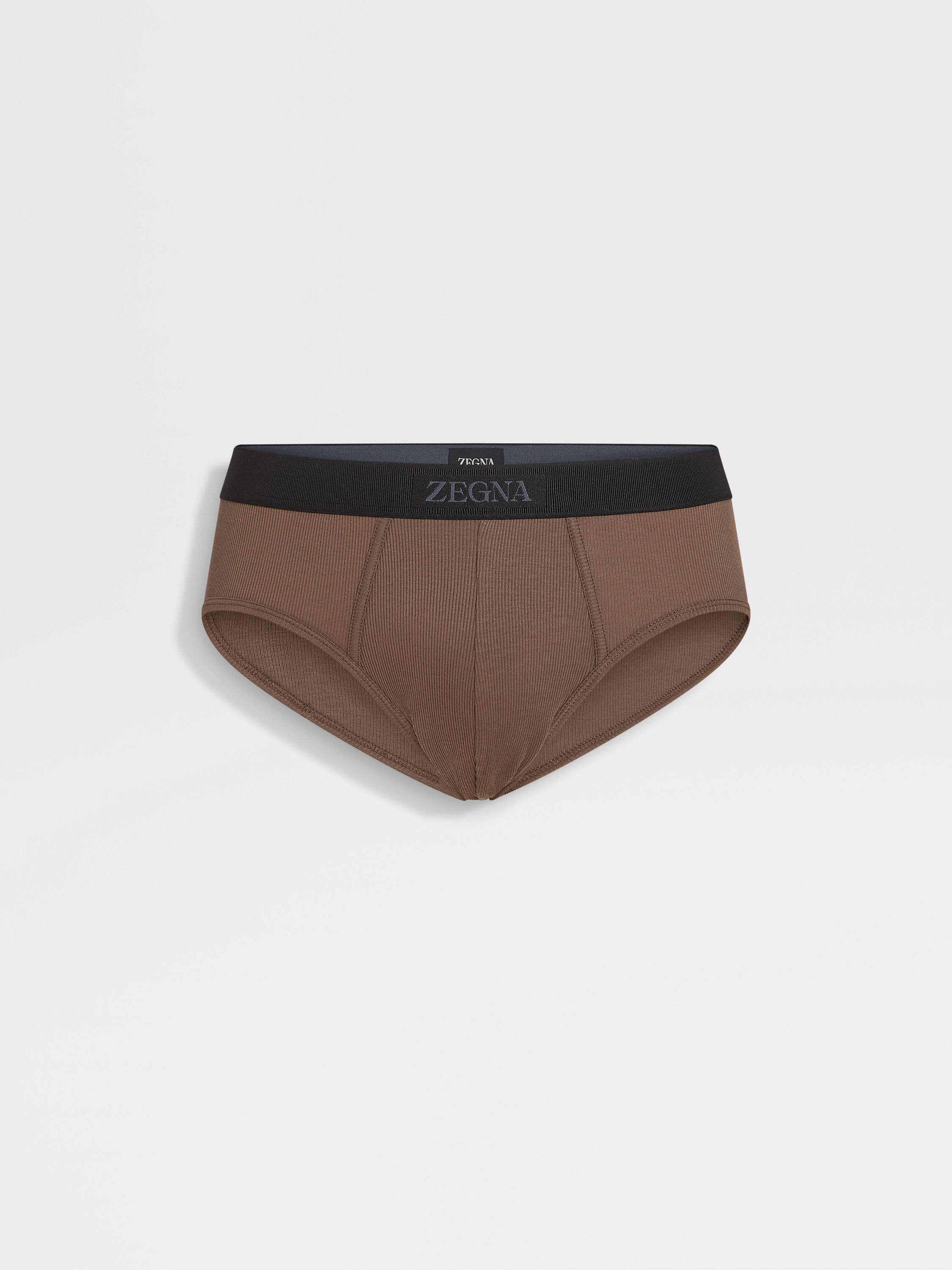 Brown Cotton and Modal Midi Briefs Main product photo