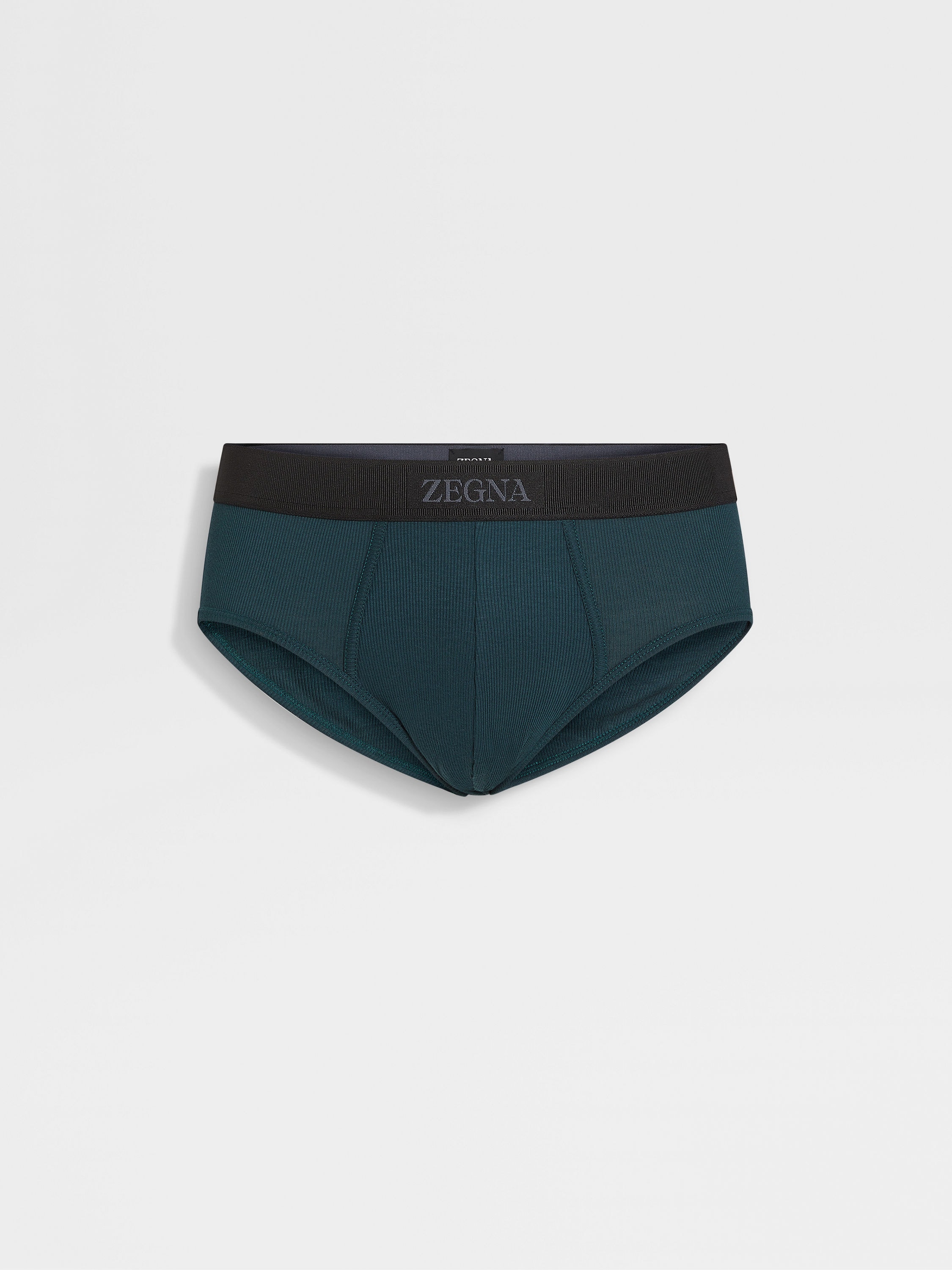 Dark Green Cotton and Modal Midi Briefs Main product photo