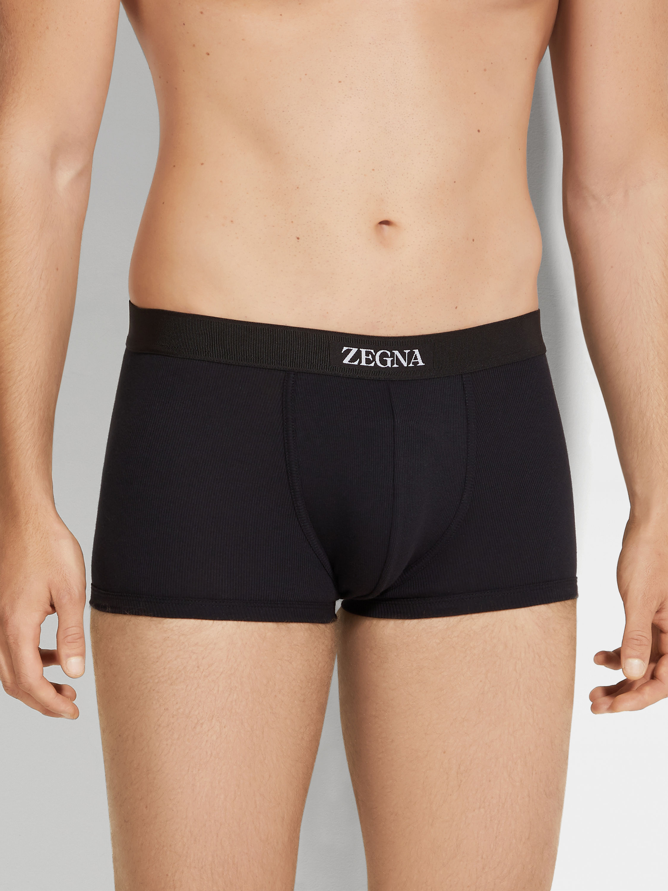 Black Cotton Blend Trunks Product detail photo #1