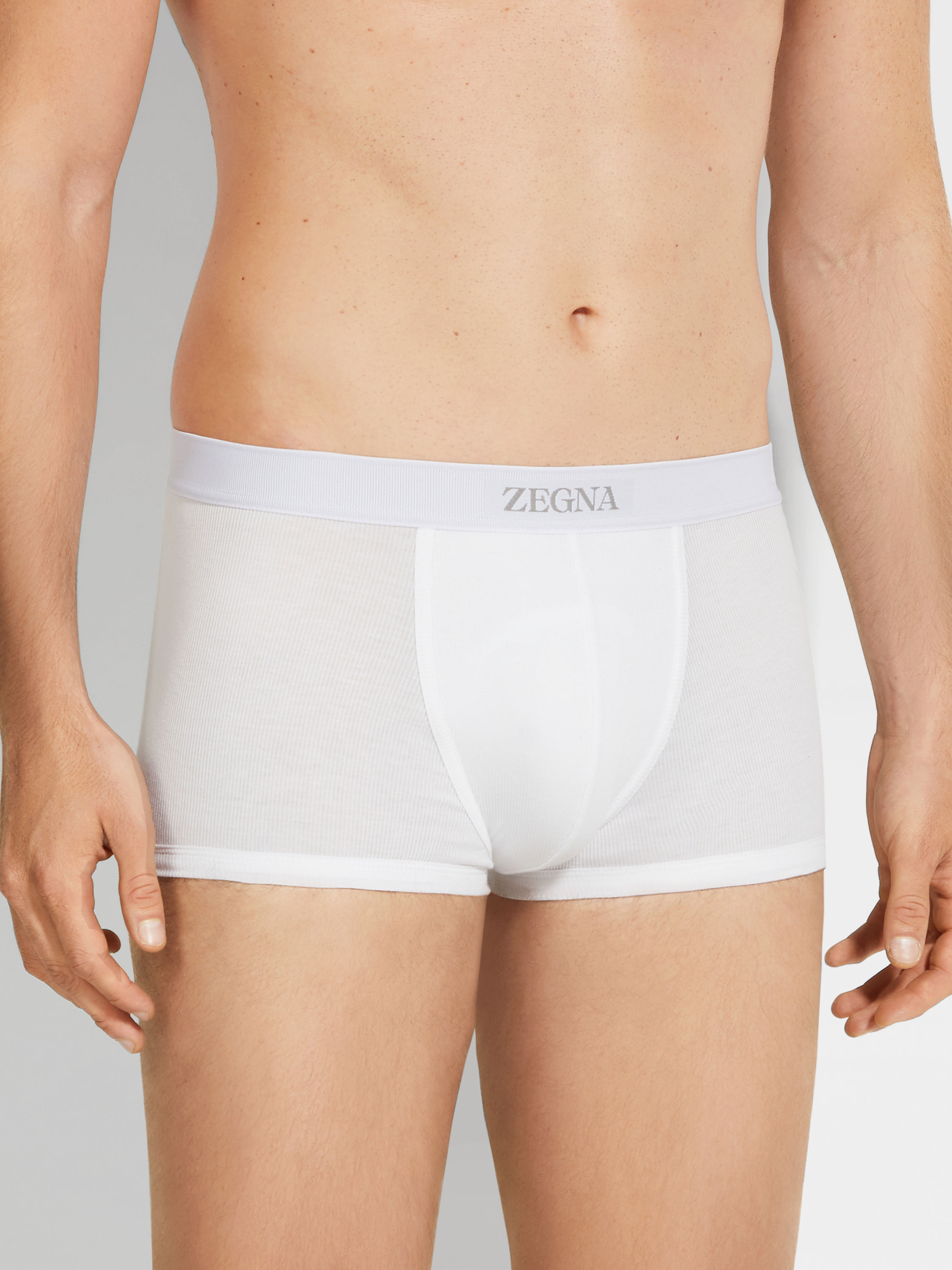 White Cotton Blend Trunks Product detail photo #1