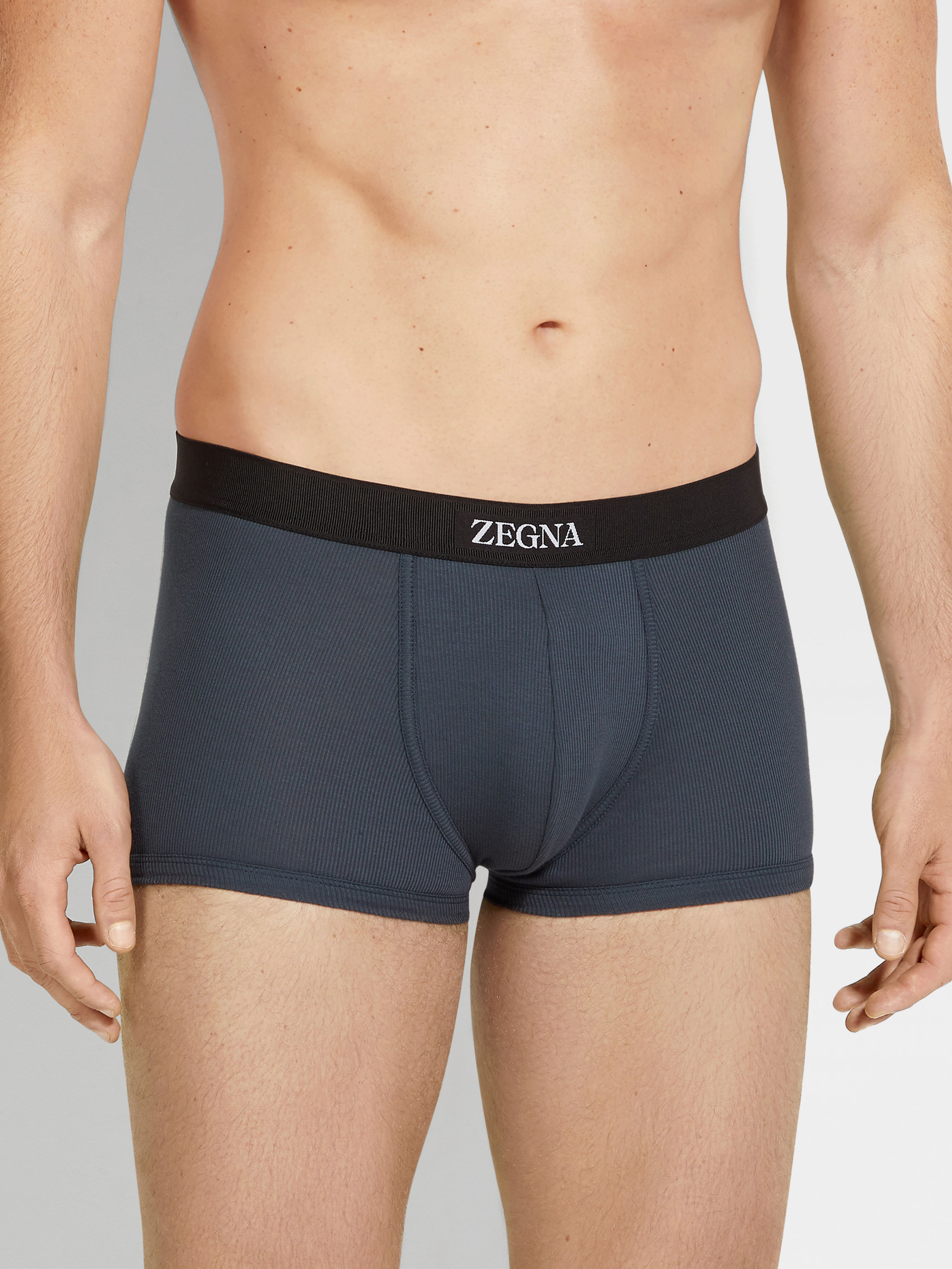 Blue Cotton Blend Trunks Product detail photo #1