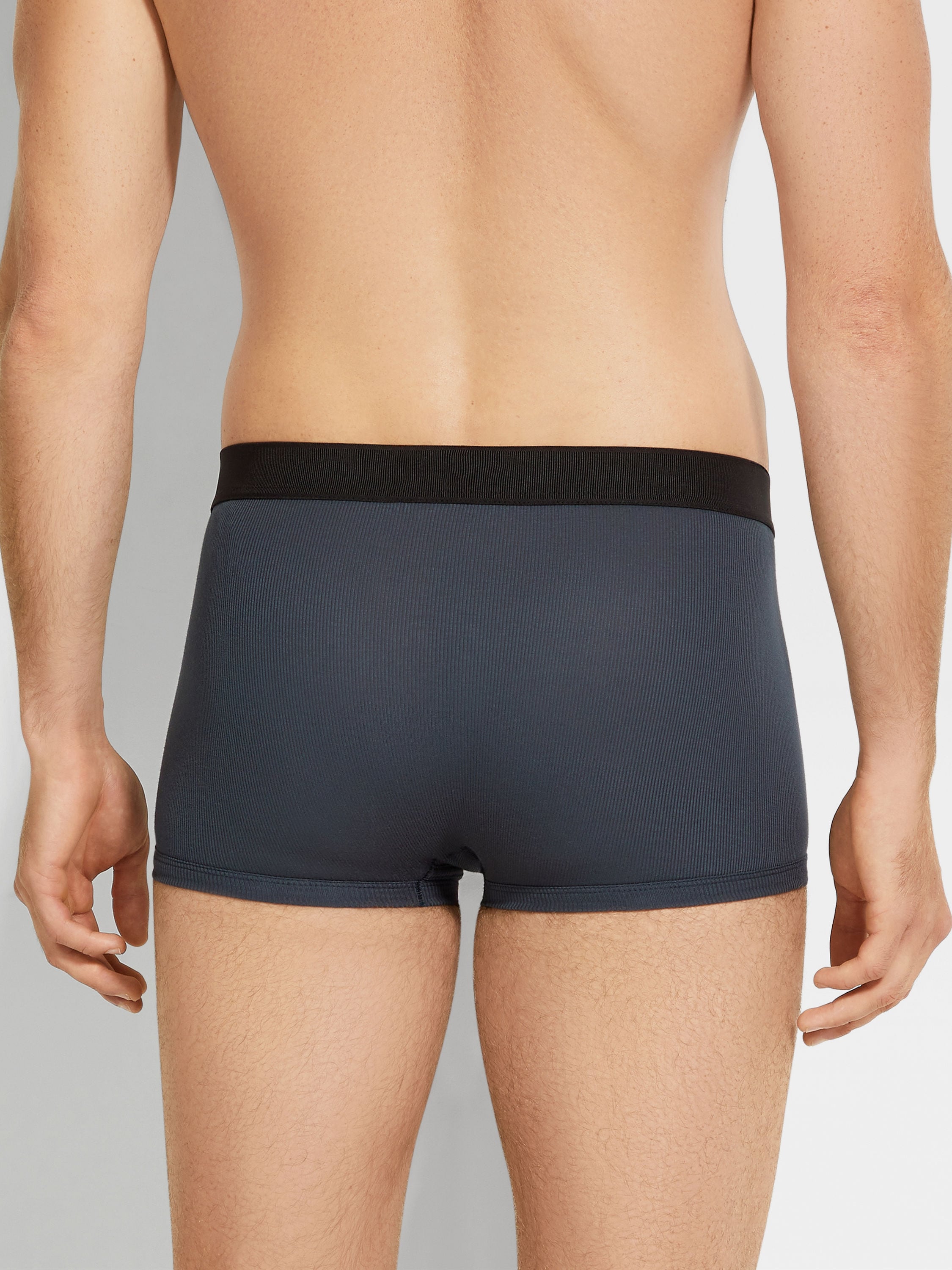 Blue Cotton Blend Trunks Product detail photo #2