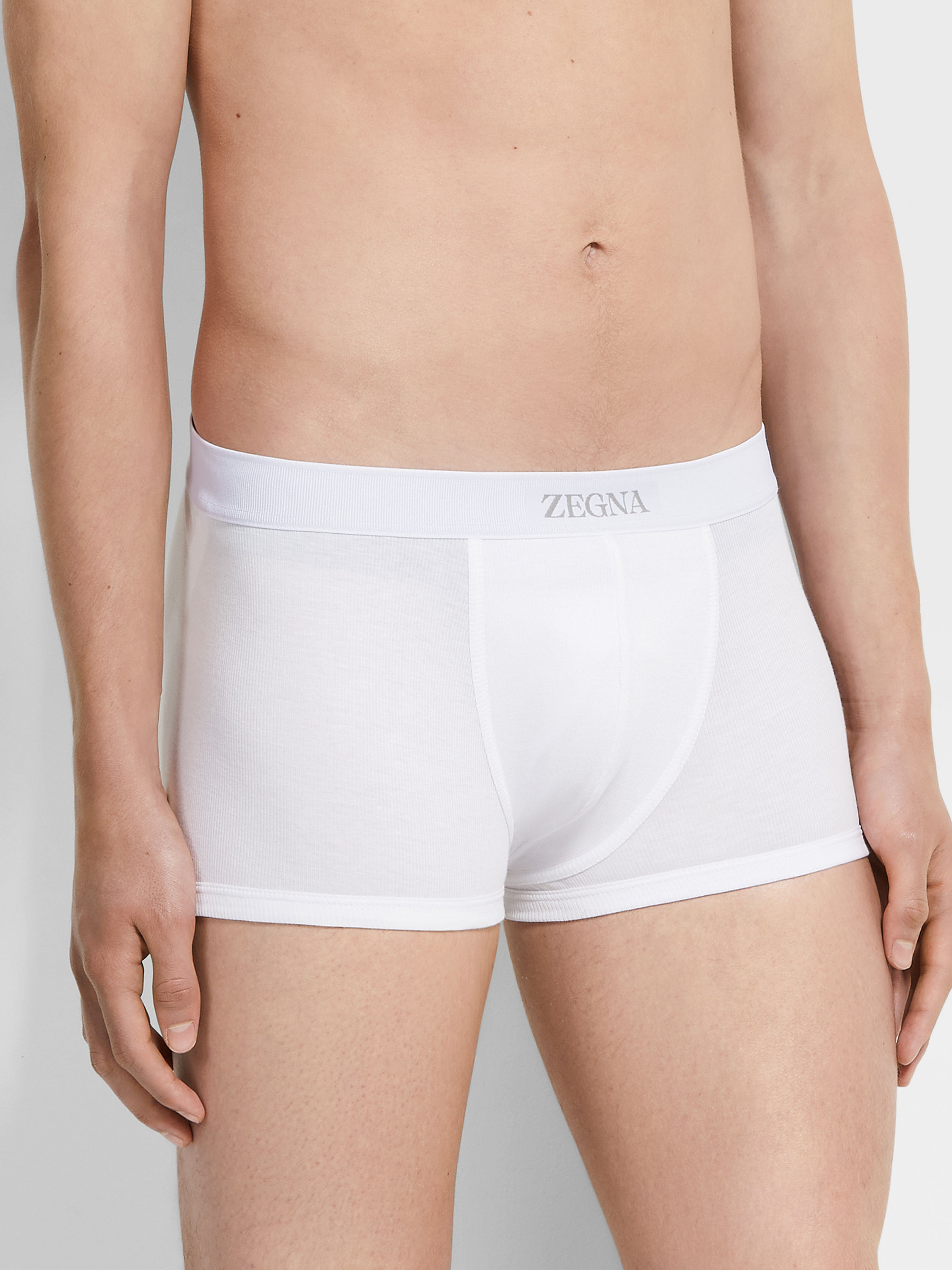 White Cotton and Modal Trunks Product detail photo #1