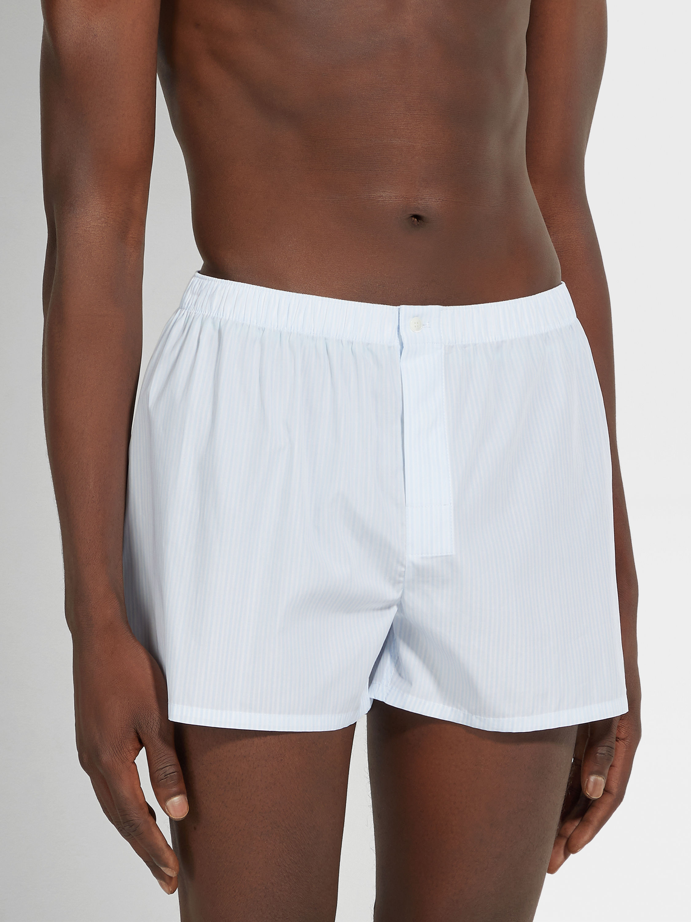 淺藍色棉質平口褲 產品細節圖 #1