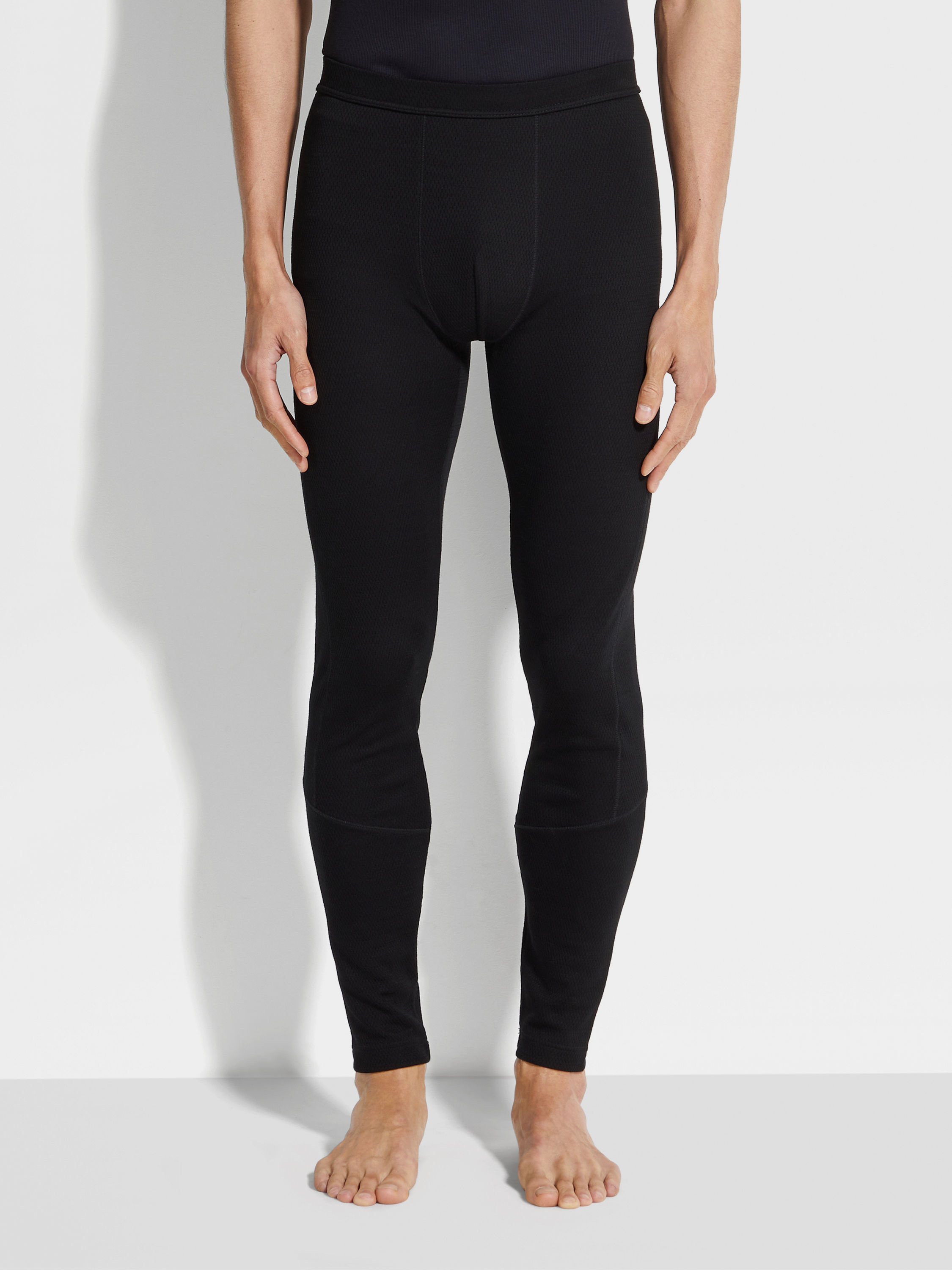 黑色羊毛內搭長褲 產品細節圖 #2