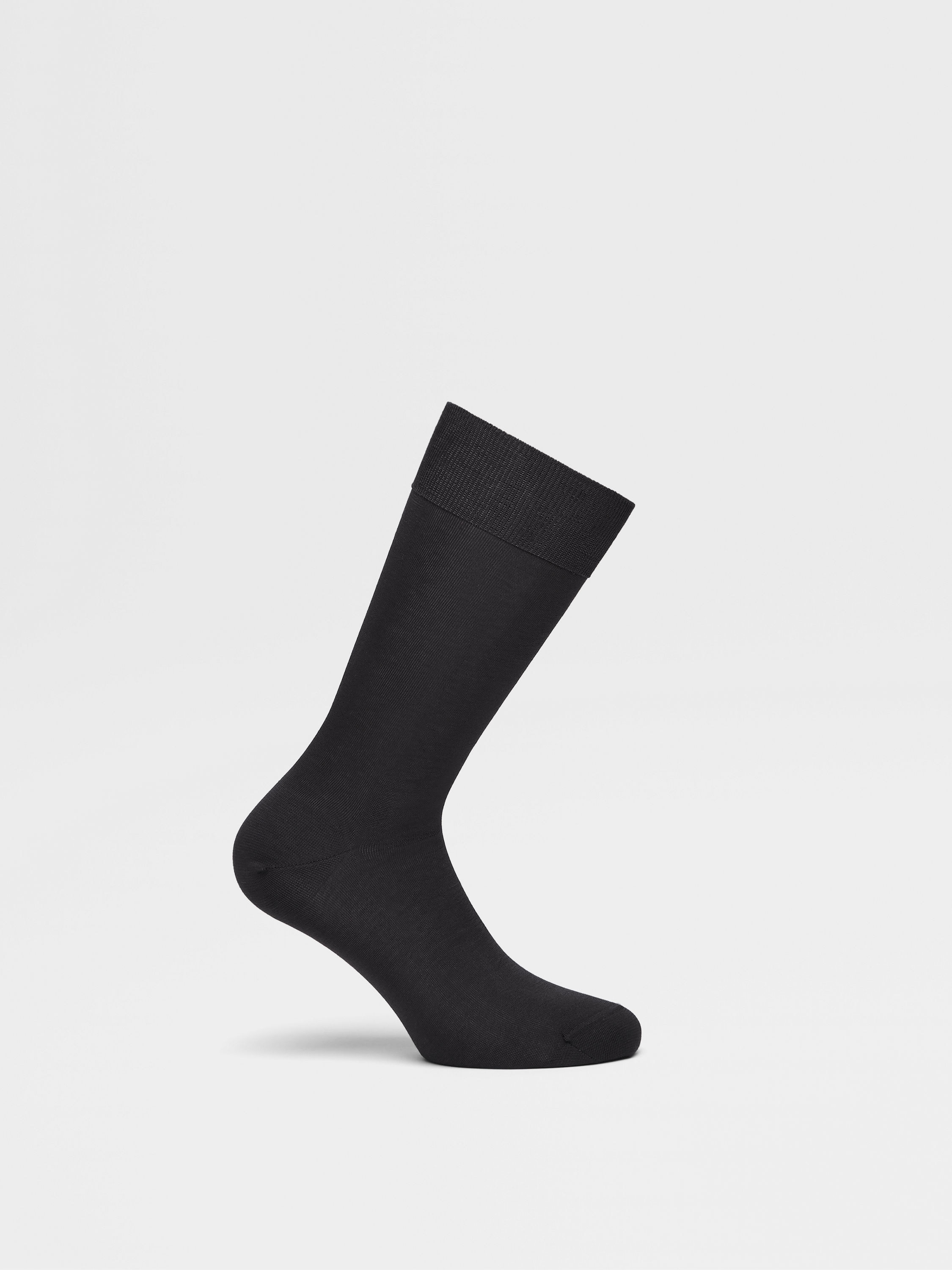 Navy Blue Cotton Socks Product detail photo #2