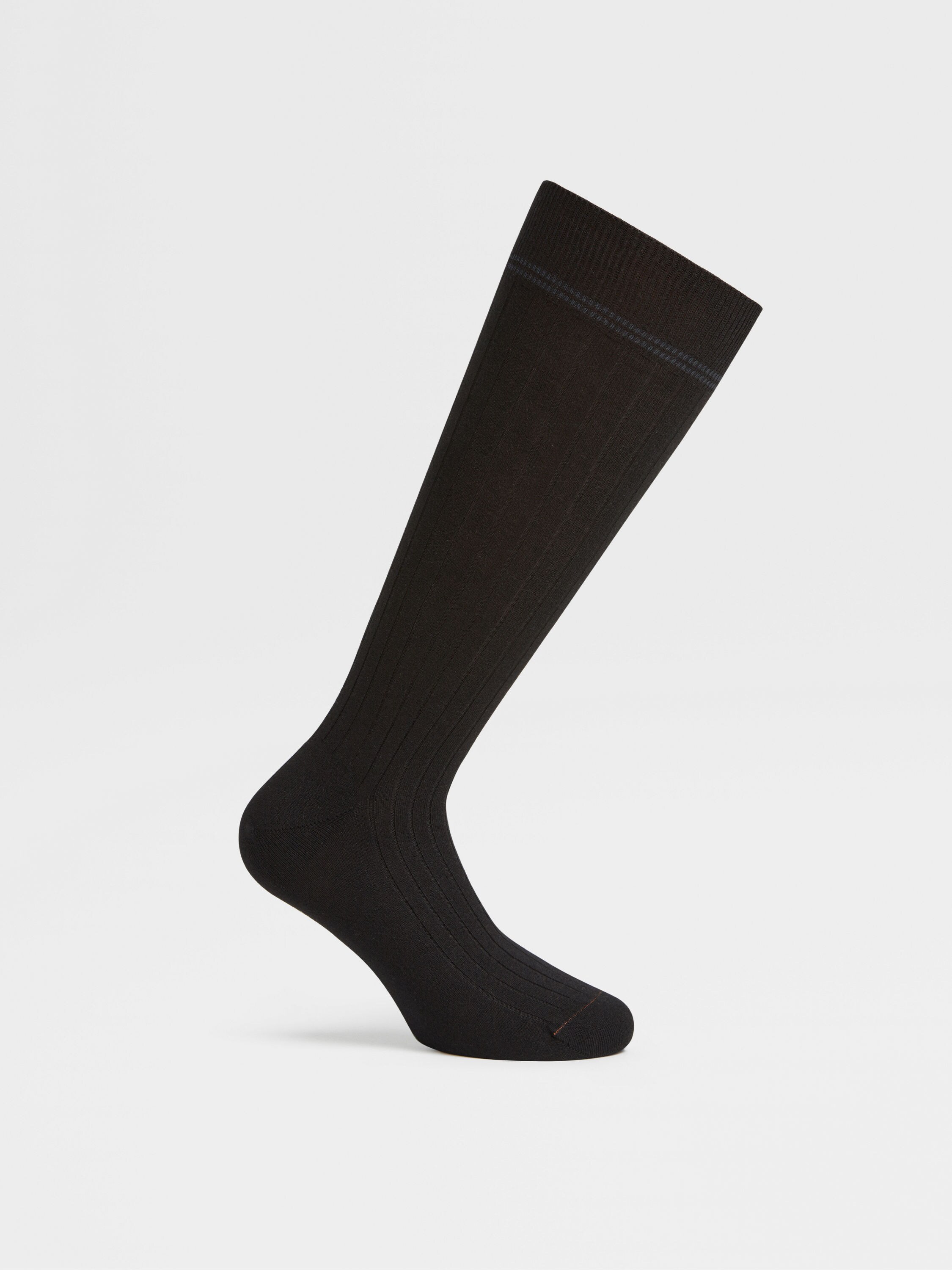 Black Cotton Cashmere and Silk Socks Product detail photo #2