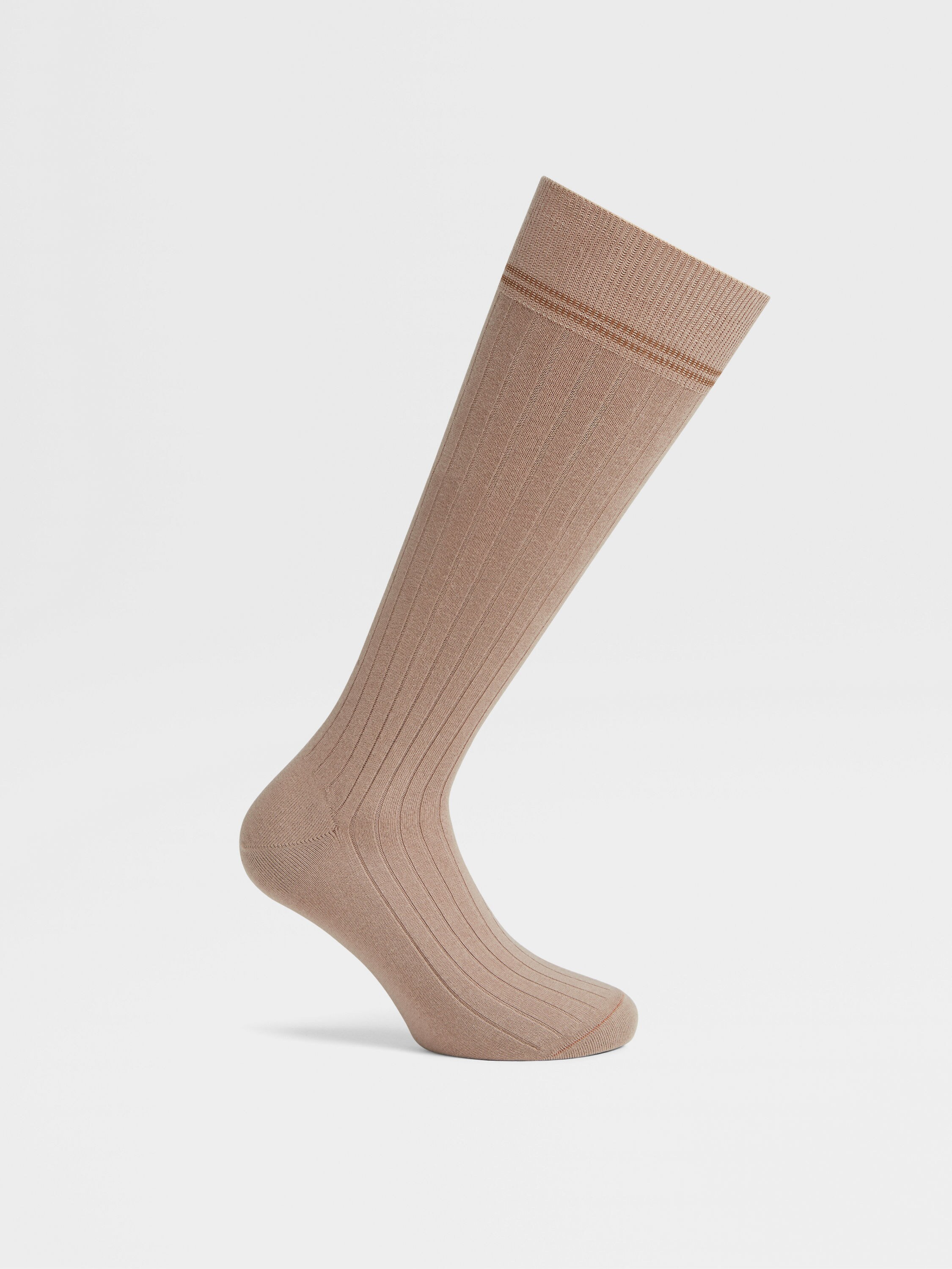 Beige Cotton Cashmere and Silk Socks Product detail photo #2