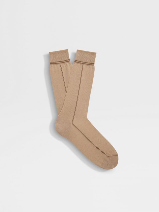 Beige Cotton Blend Socks Main product photo