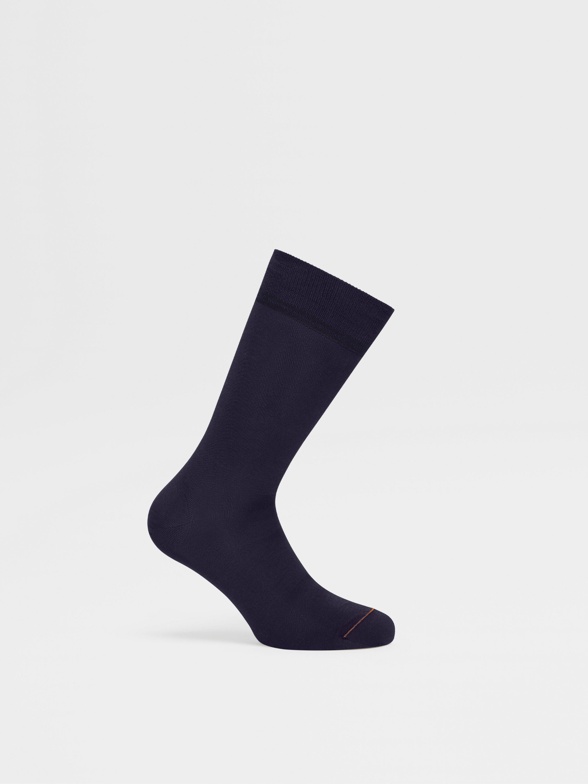 Ink Blue Cotton Blend Socks Product detail photo #2