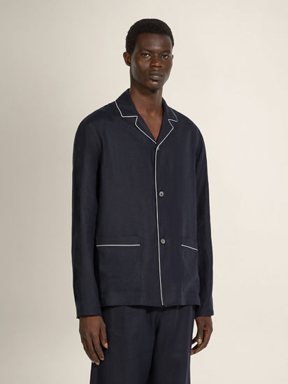 Navy Blue Oasi Lino Pajamas SS26 34219912 | Zegna US