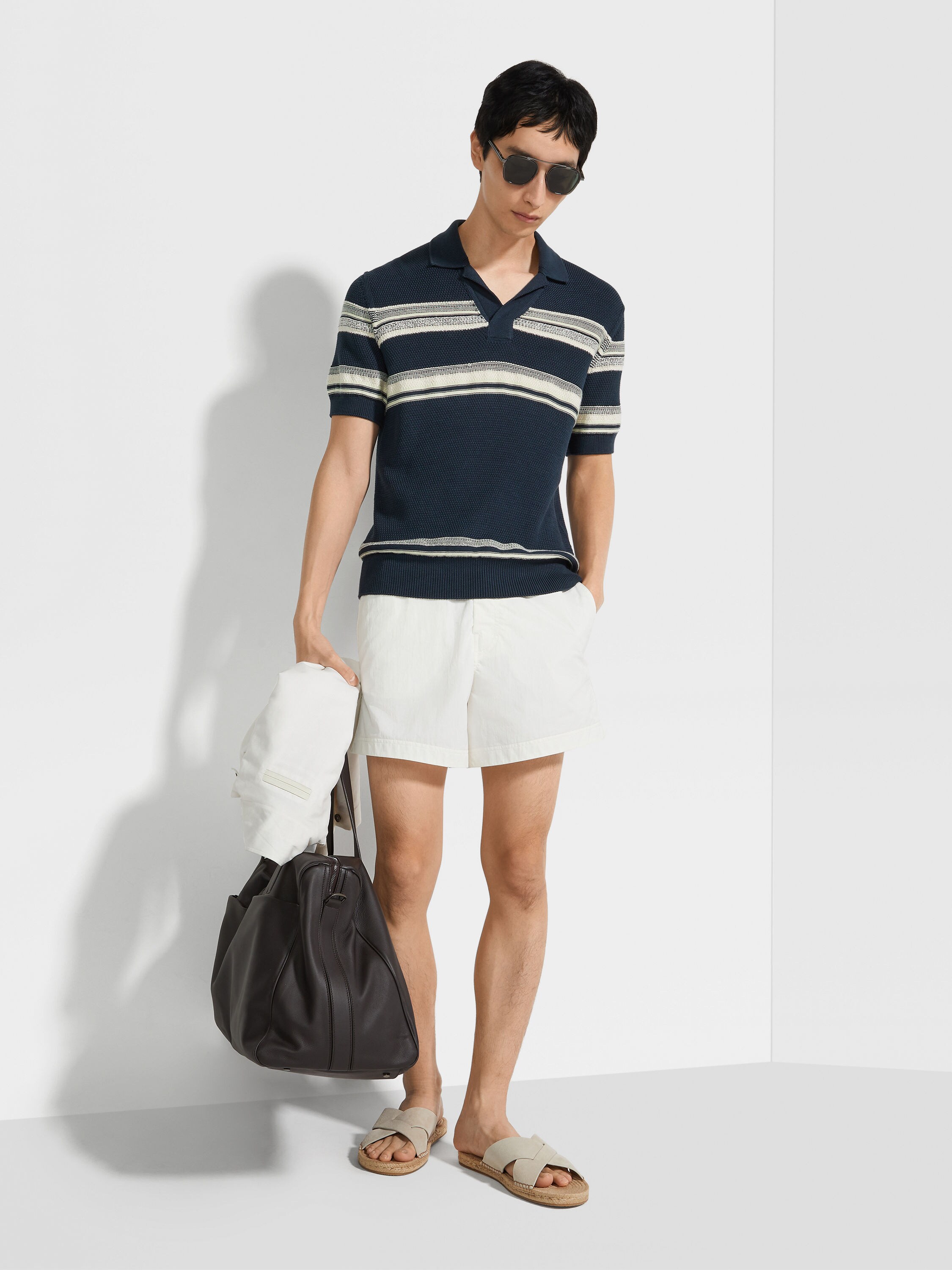 ZEGNA 232 Road Brand Mark Swim Trunks Product detail photo #3