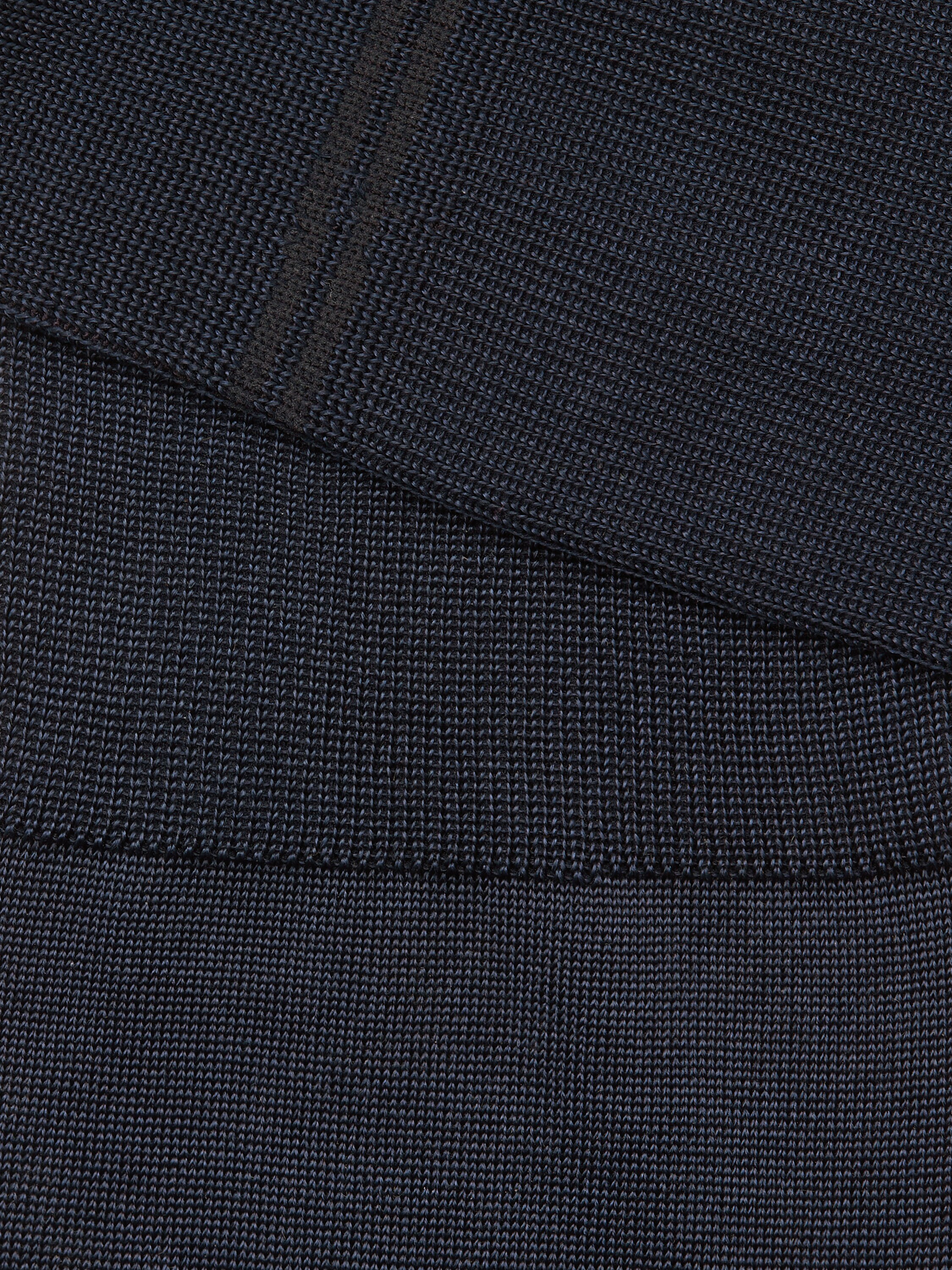 Navy Blue Mulberry Silk Blend Socks Product detail photo #1