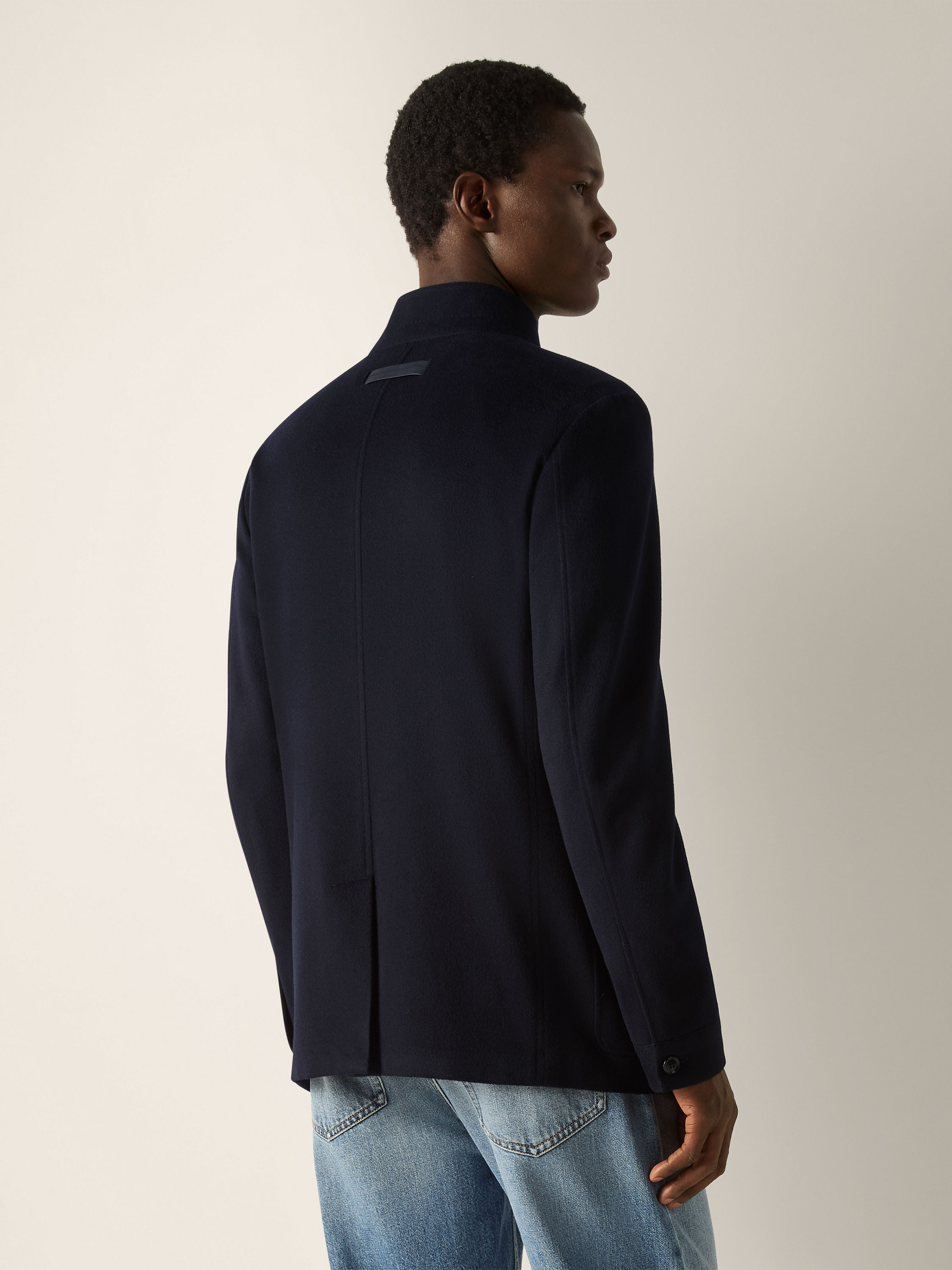 Navy Blue Oasi Cashmere Il Conte Jacket Product detail photo #5