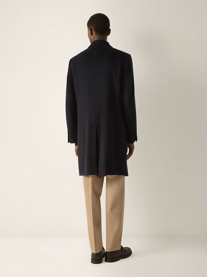 Navy Blue Oasi Cashmere Overcoat FW26 22453412 | Zegna US