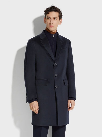 Navy blue cashmere coat hotsell