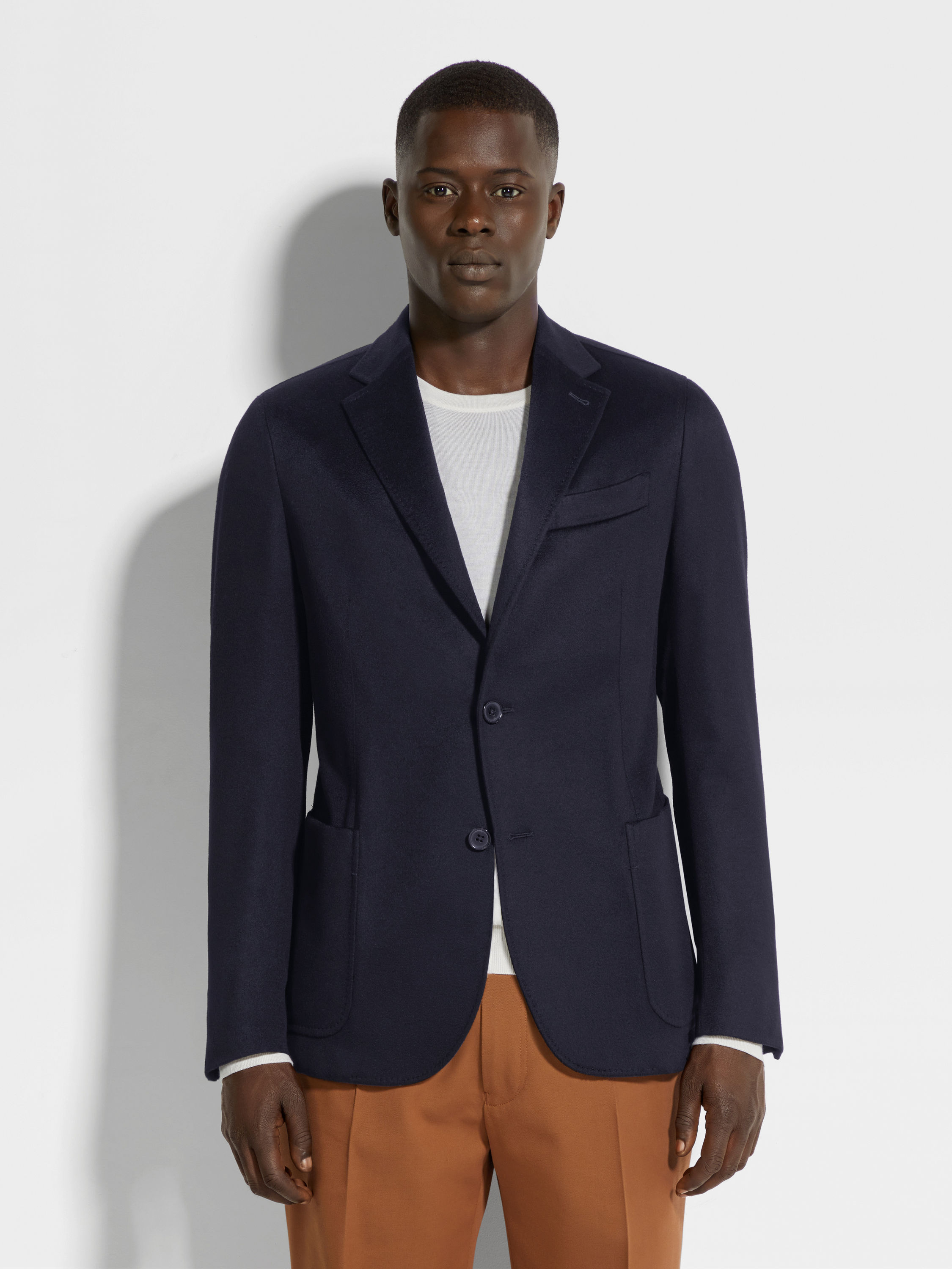 Jacke aus Oasi Cashmere in Marineblau Detailfoto #3 des Produkts