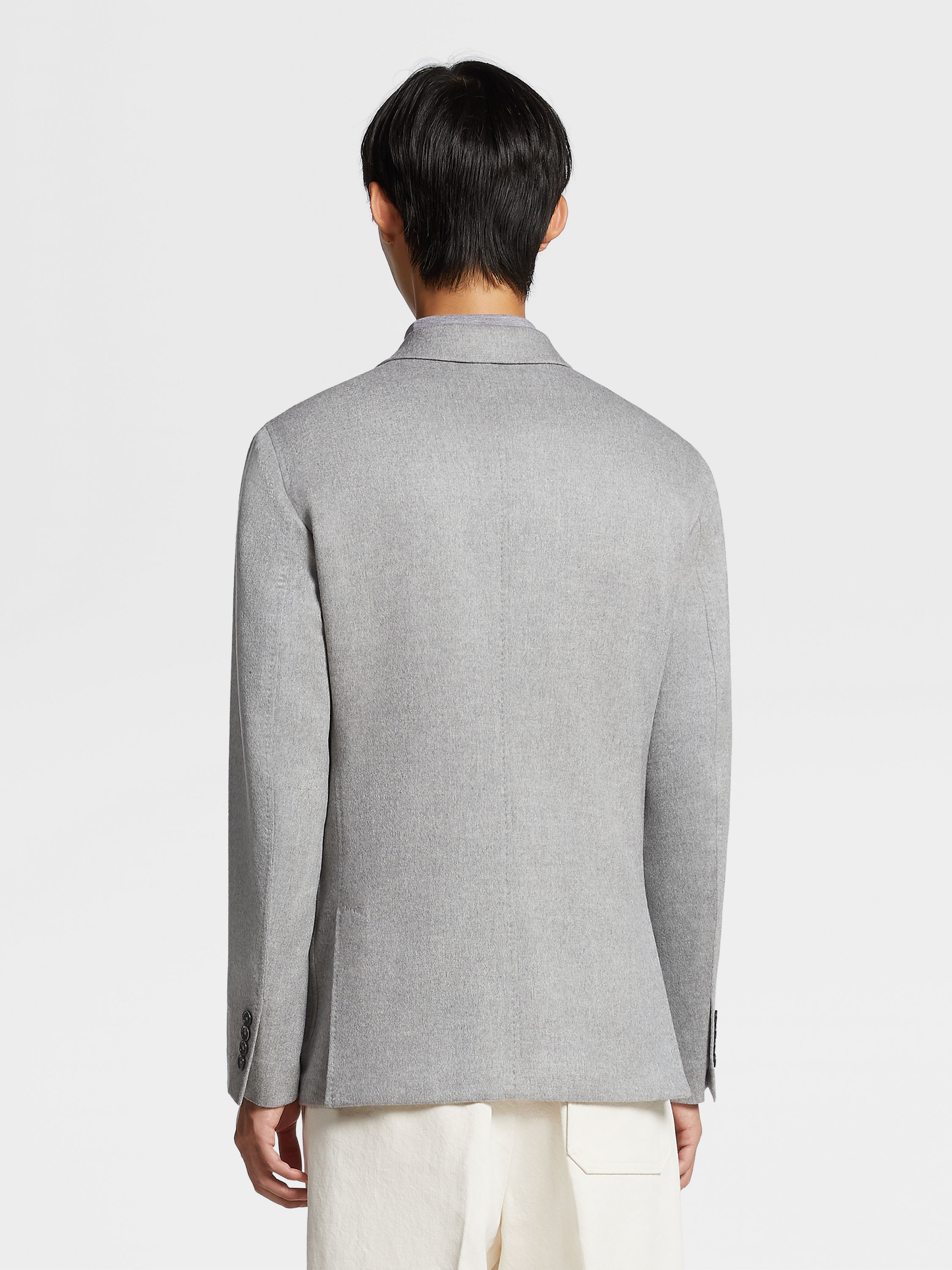 Grey Mélange Oasi Cashmere Jacket Product detail photo #4