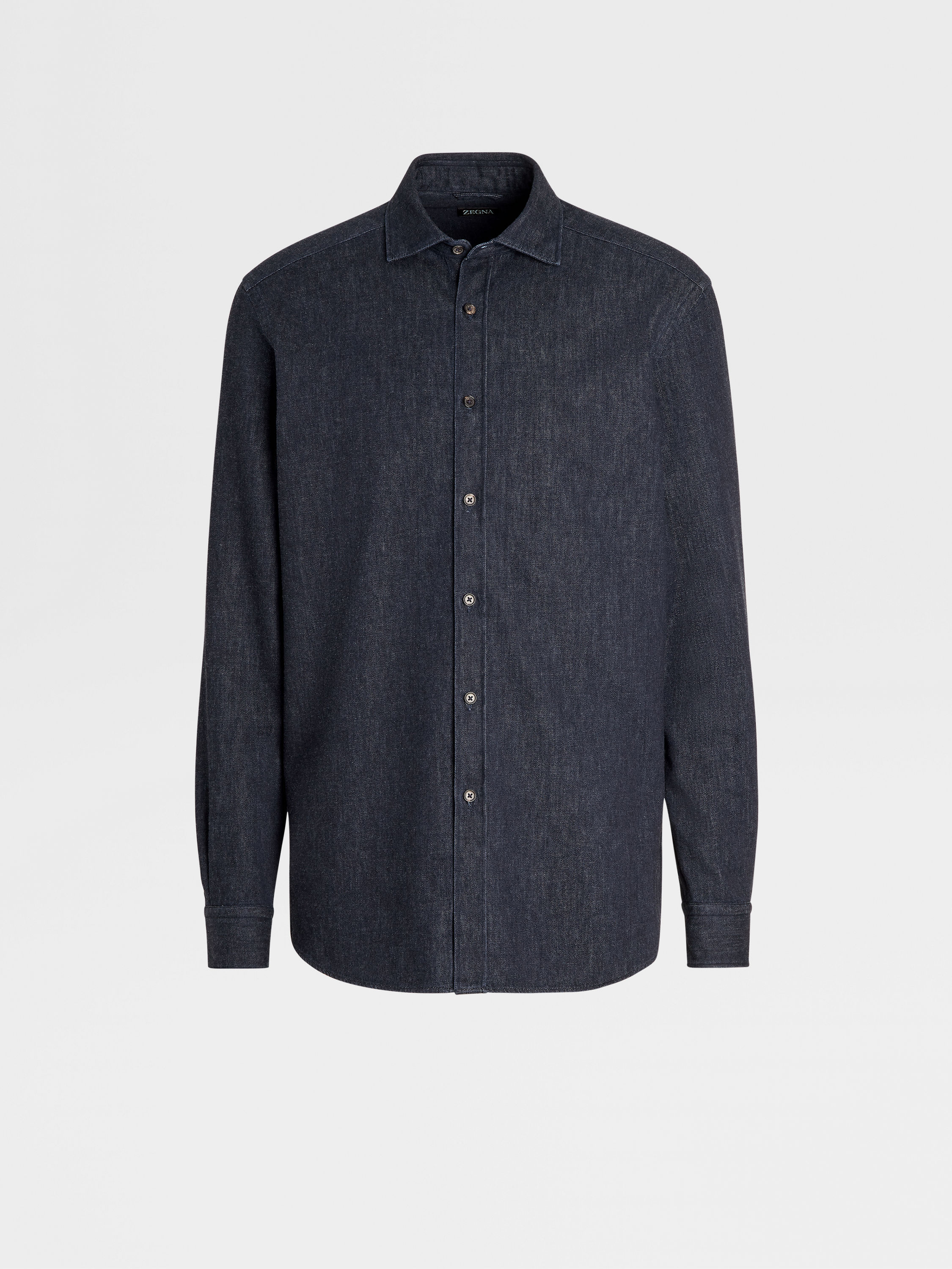 Blue Denim Cotton Long-Sleeve Shirt FW23 22126352