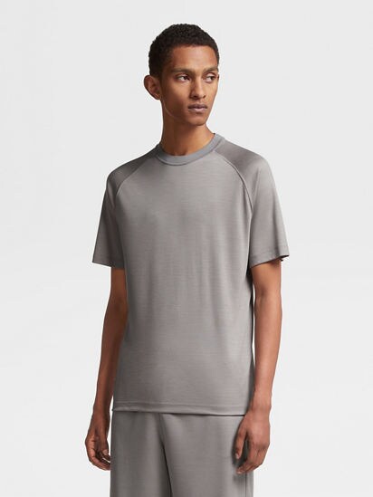 Grey High Performance™ Wool T-shirt FW23 25616727 | Zegna HK