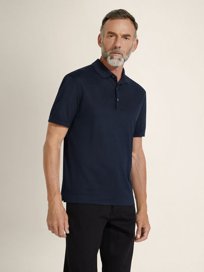 Dark Blue Zegna Silk Polo Shirt SS26 26609988 | Zegna US