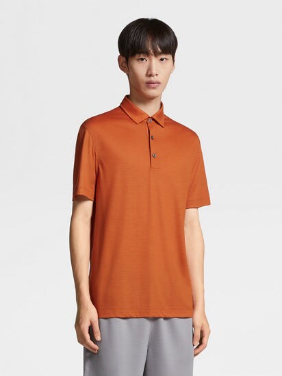 Orange High Performance™ Wool Polo Shirt FW23 25615956 | Zegna HK
