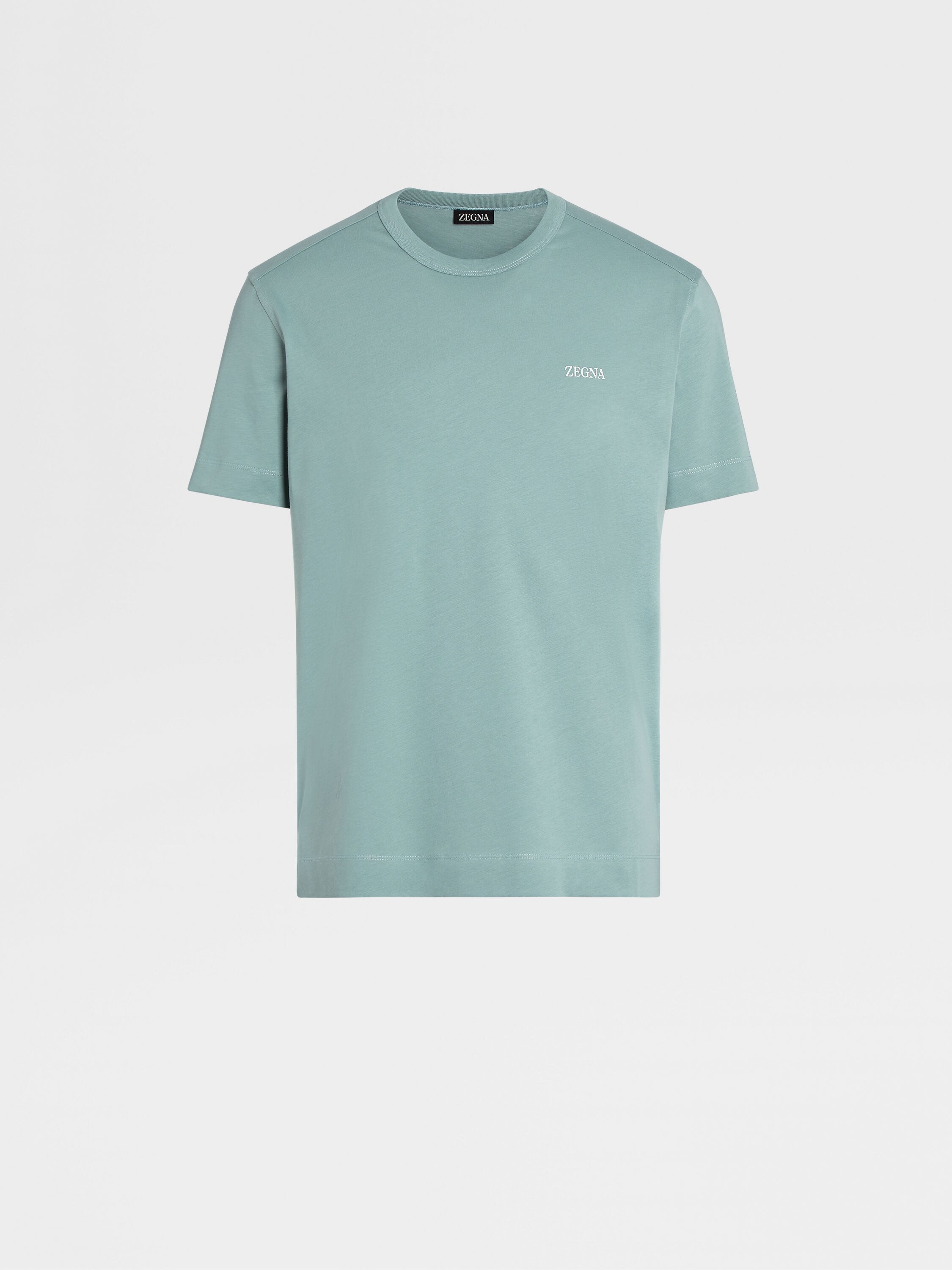 Aqua Green Pure Cotton Short-sleeve T-shirt FW23 25591924