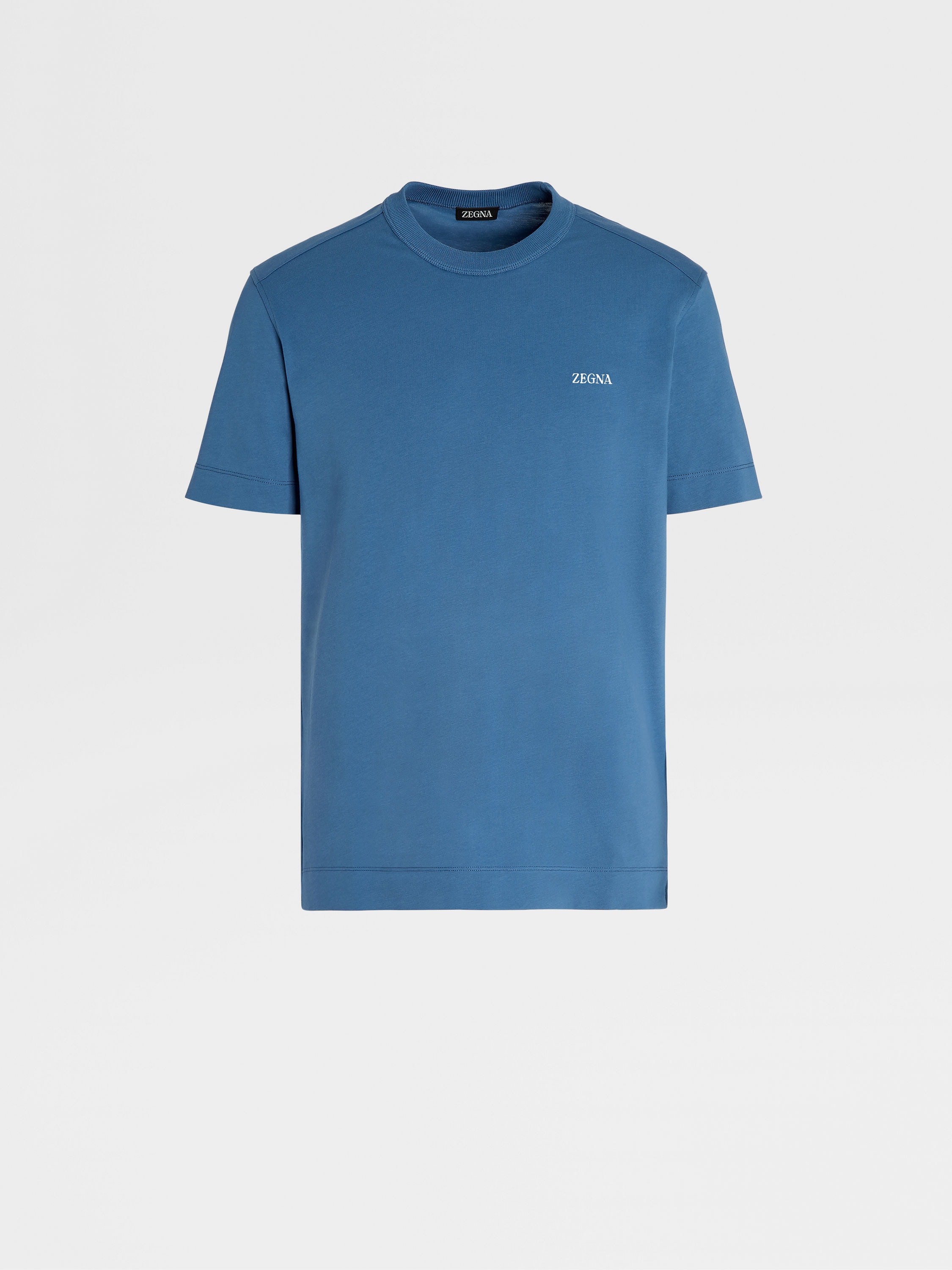 Teal Blue Pure Cotton Short-sleeve T-shirt