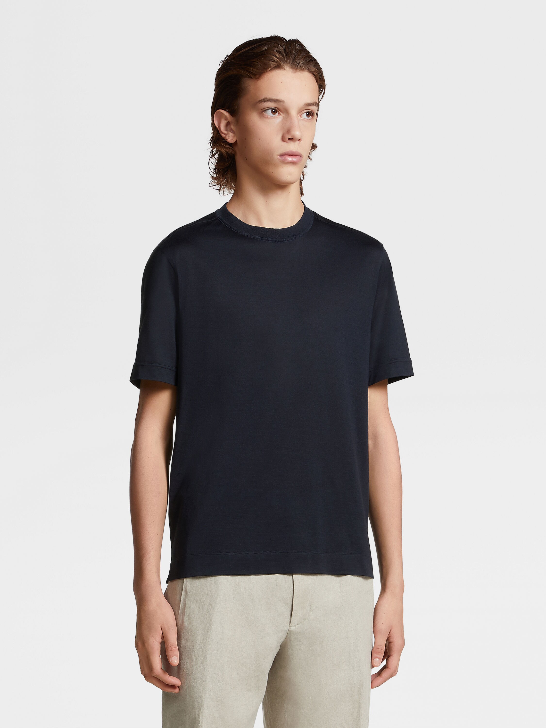 海軍藍 Leggerissimo 棉絲 T 恤 產品細節圖 #1