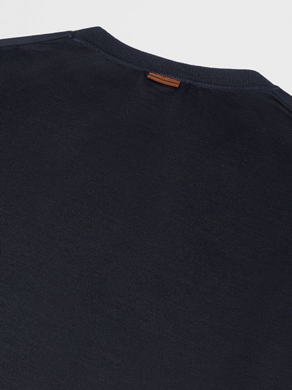 Tシャツ・カットソー ZEGNA SS25 COTTON AND SILK T-SHIRT (RUF366A9 F734 NAVY) T-Shirt aus Premium Cotton in Marineblau SS25 26472501