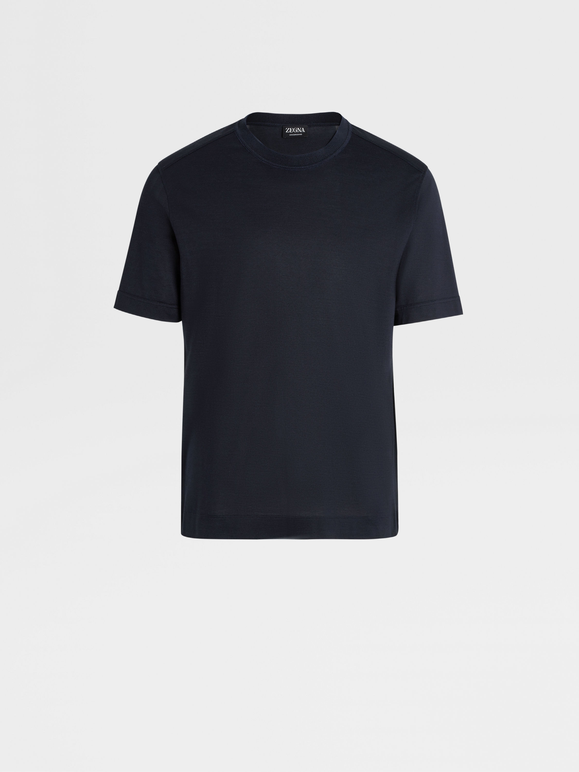 Navy Blue Leggerissimo Cotton and Silk T-shirt Main product photo