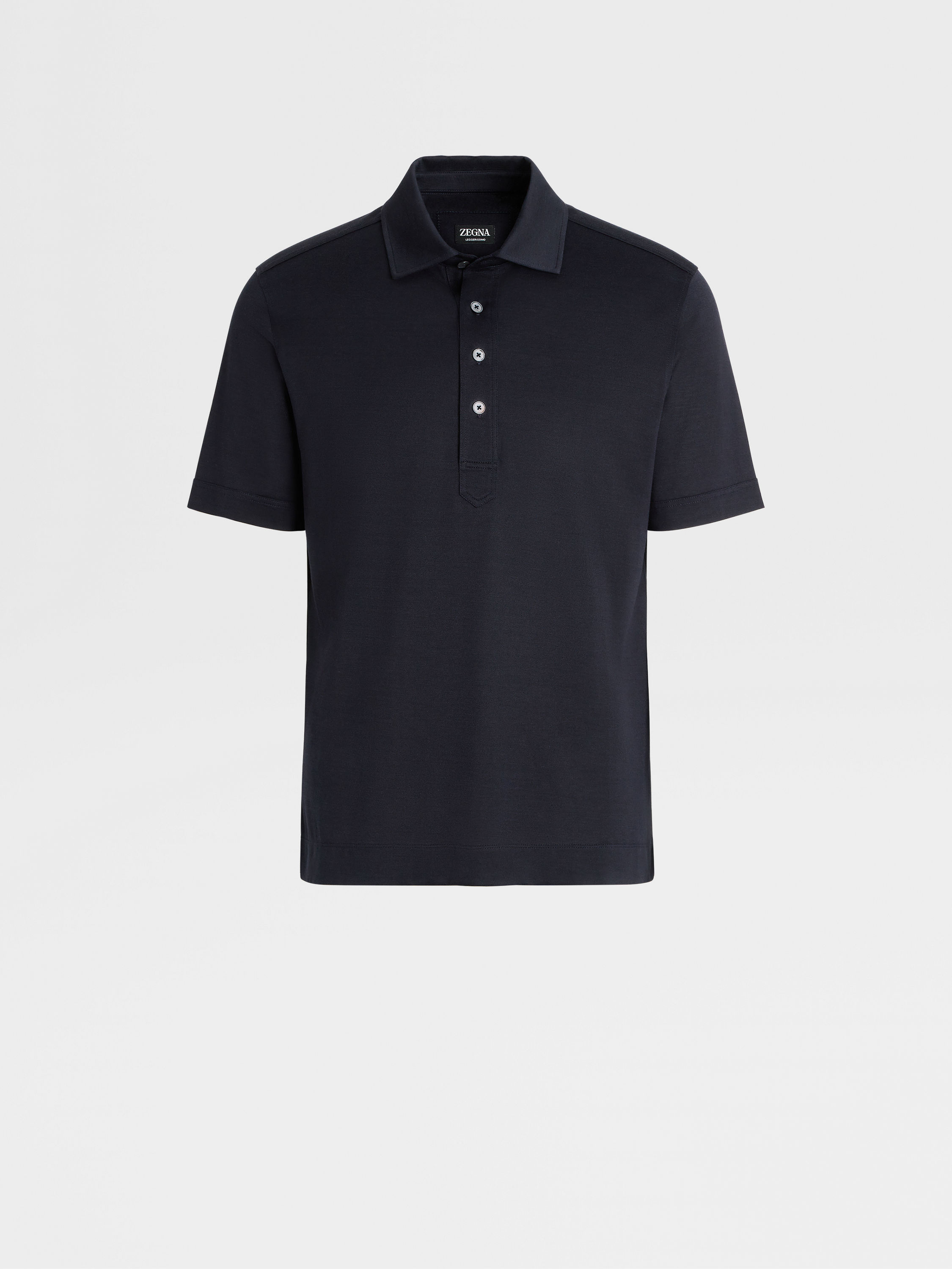 Navy Blue Leggerissimo Cotton and Silk Polo Shirt SS24 26596539 | Zegna MY