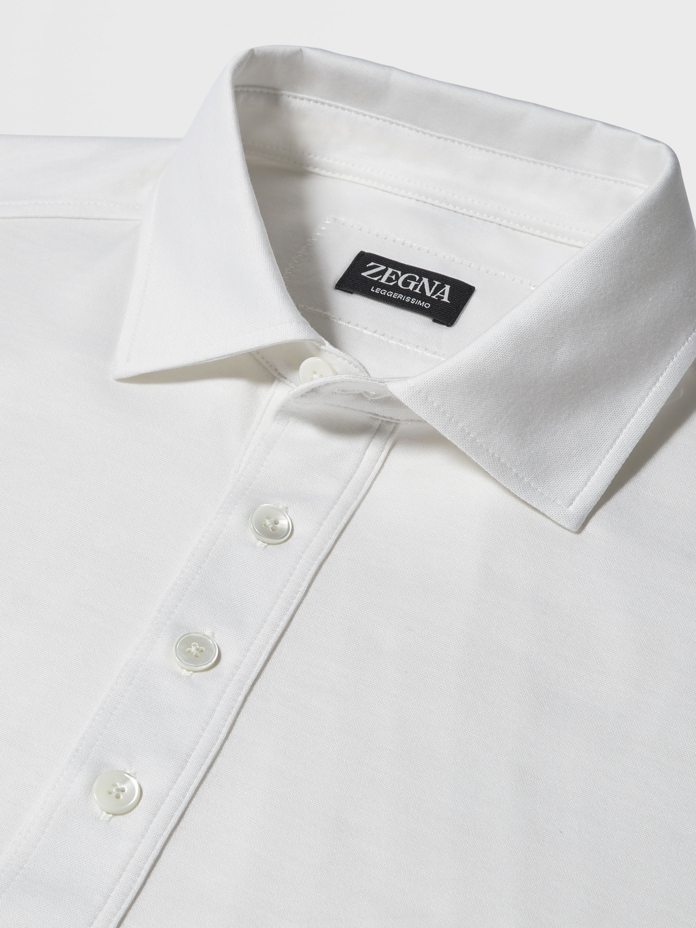 White Leggerissimo Cotton and Silk Polo Shirt Product detail photo #3