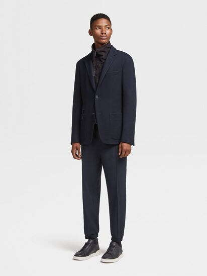 Navy Blue High Performance™ Jersey Jacket FW23 25749461 | Zegna CA