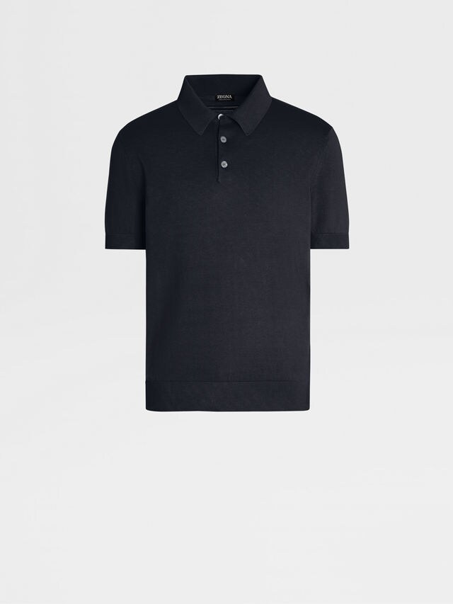 Navy Blue Premium Cotton Polo Shirt Main product photo