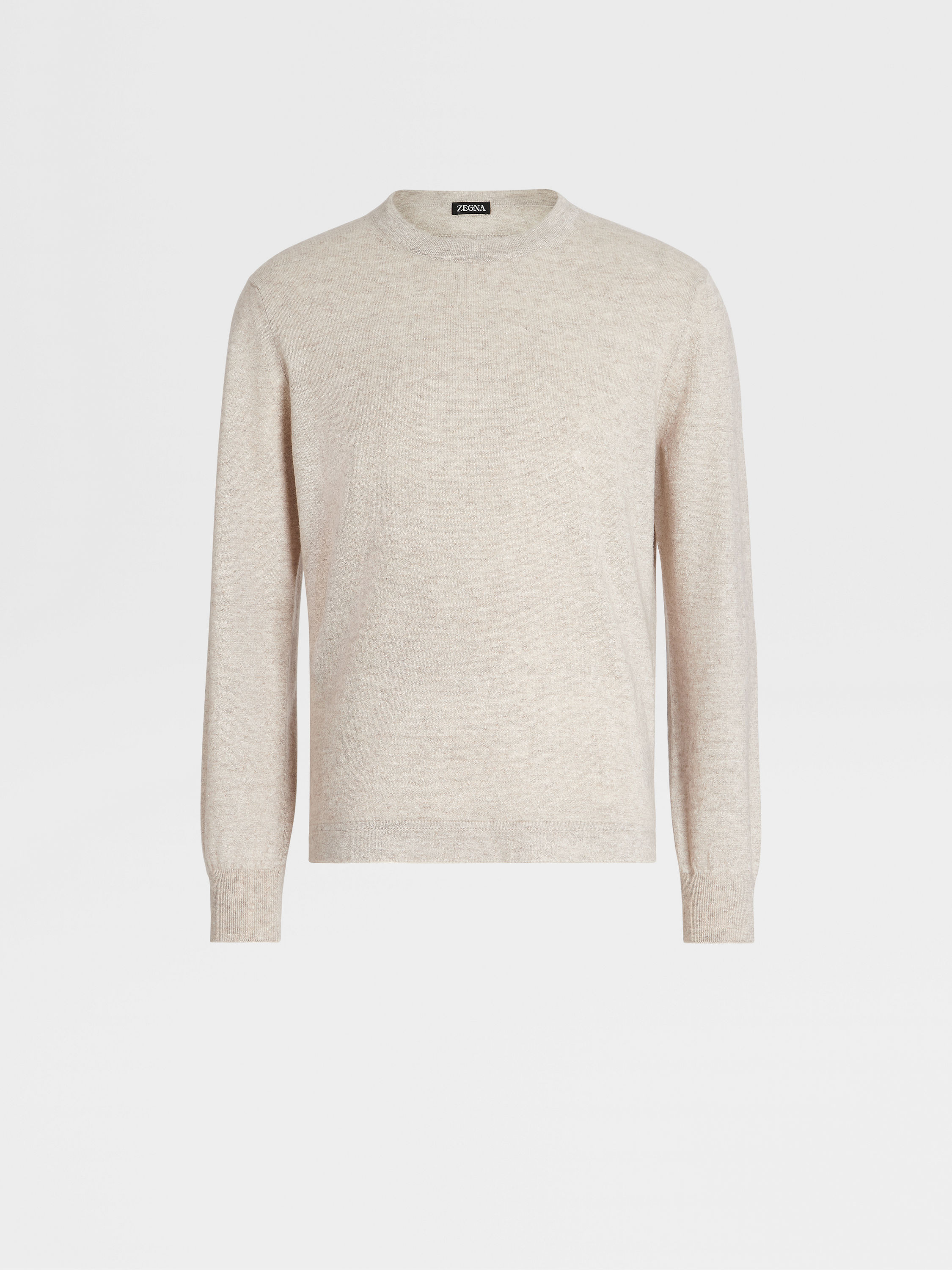 Light Beige Mélange Oasi Cashmere Crewneck FW23 25631682